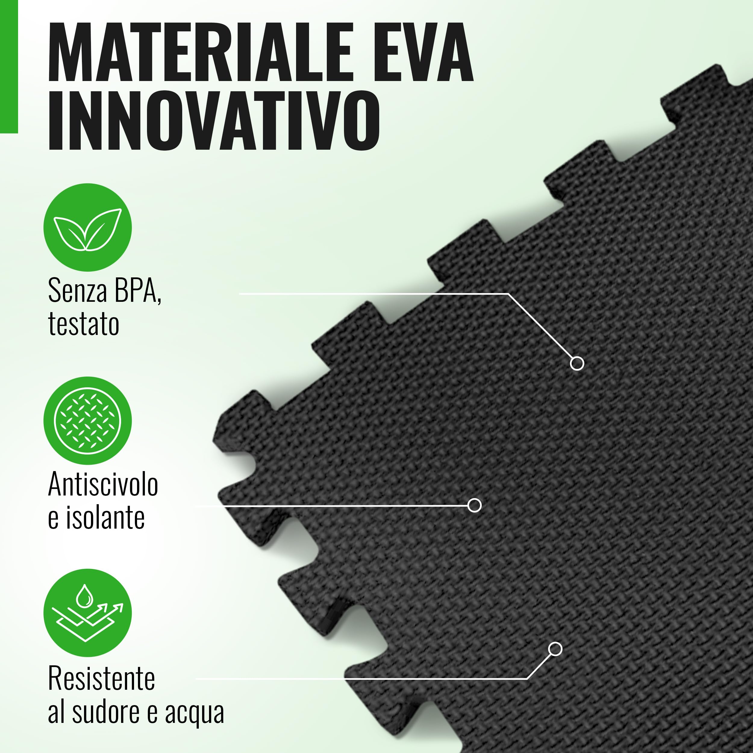 AthleticPro Fitness Tappetino protettivo per pavimento - tappetini extra spessi - tappetini protettivi antiscivolo per sala fitness e attrezzature per il fitness