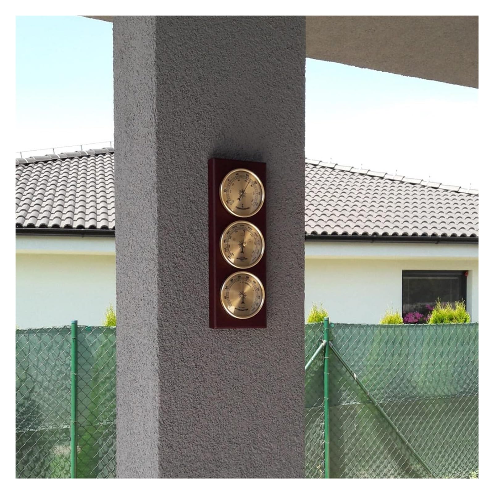 Barometer, Analoge Wetterstation, Wandmontierte Wetterstation aus Holz, Barometer for zu Hause, geeignet for Büro, Familie, Hotel