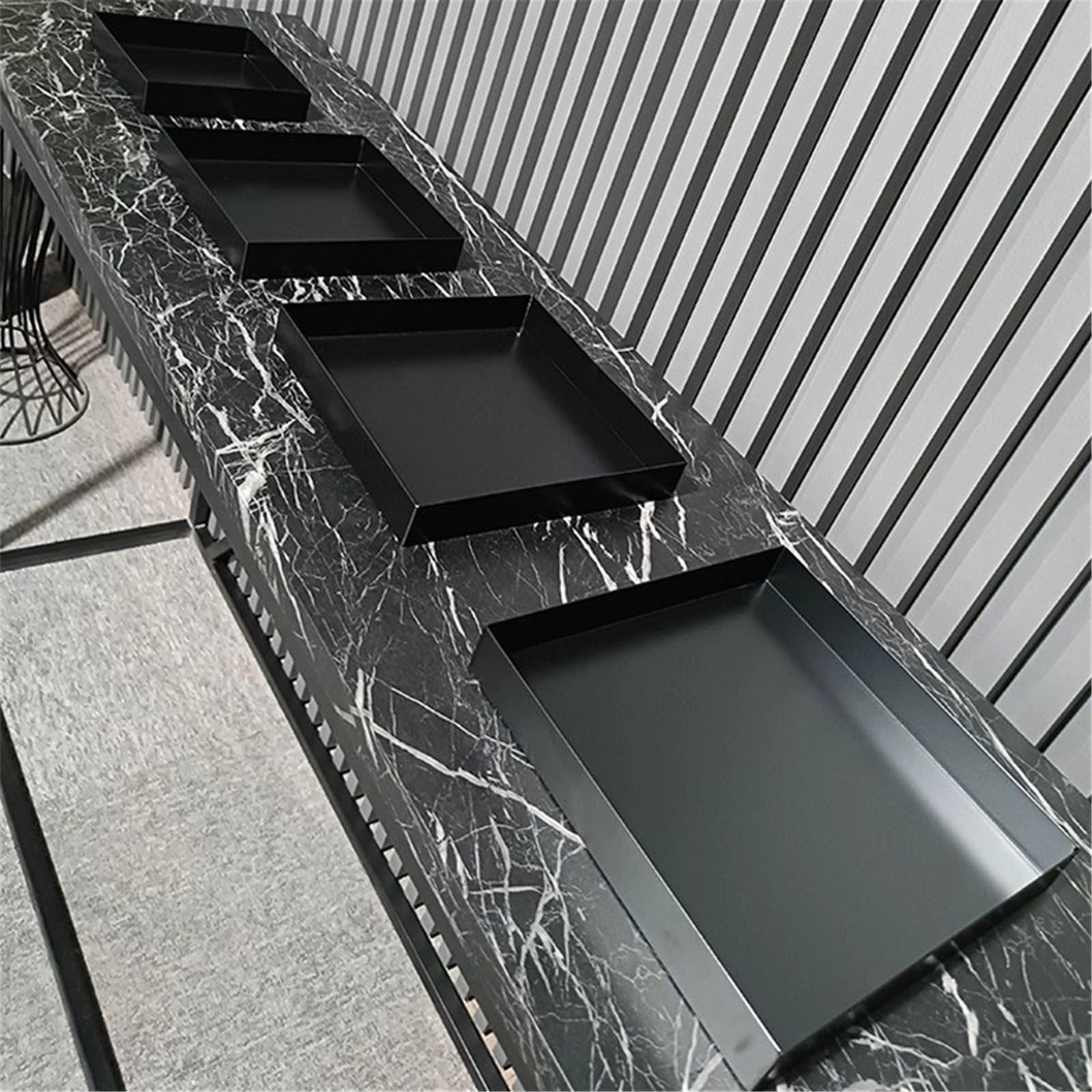 varietà di scopi Vassoio raccogli Gocce Quadrato for Piante, in Ferro smaltato, sottovaso for Fiori, for Soggiorno, Balcone(Grande)