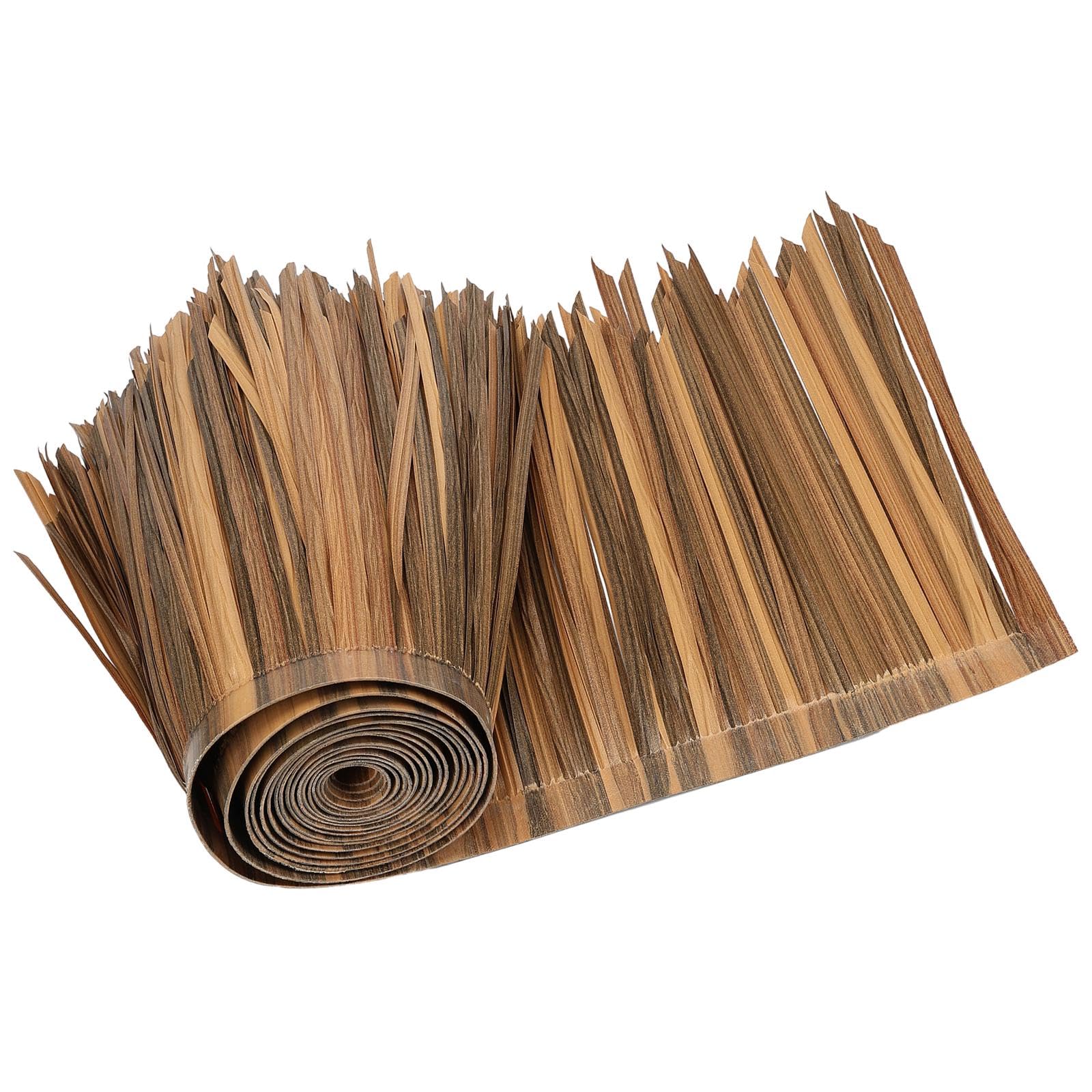 Baoblaze Straws Roof Thatch Panel Palm Thatch Roll Fake Simple Using Multifunction Carpet Grass Skirting Roof for Hut Tiki Bars