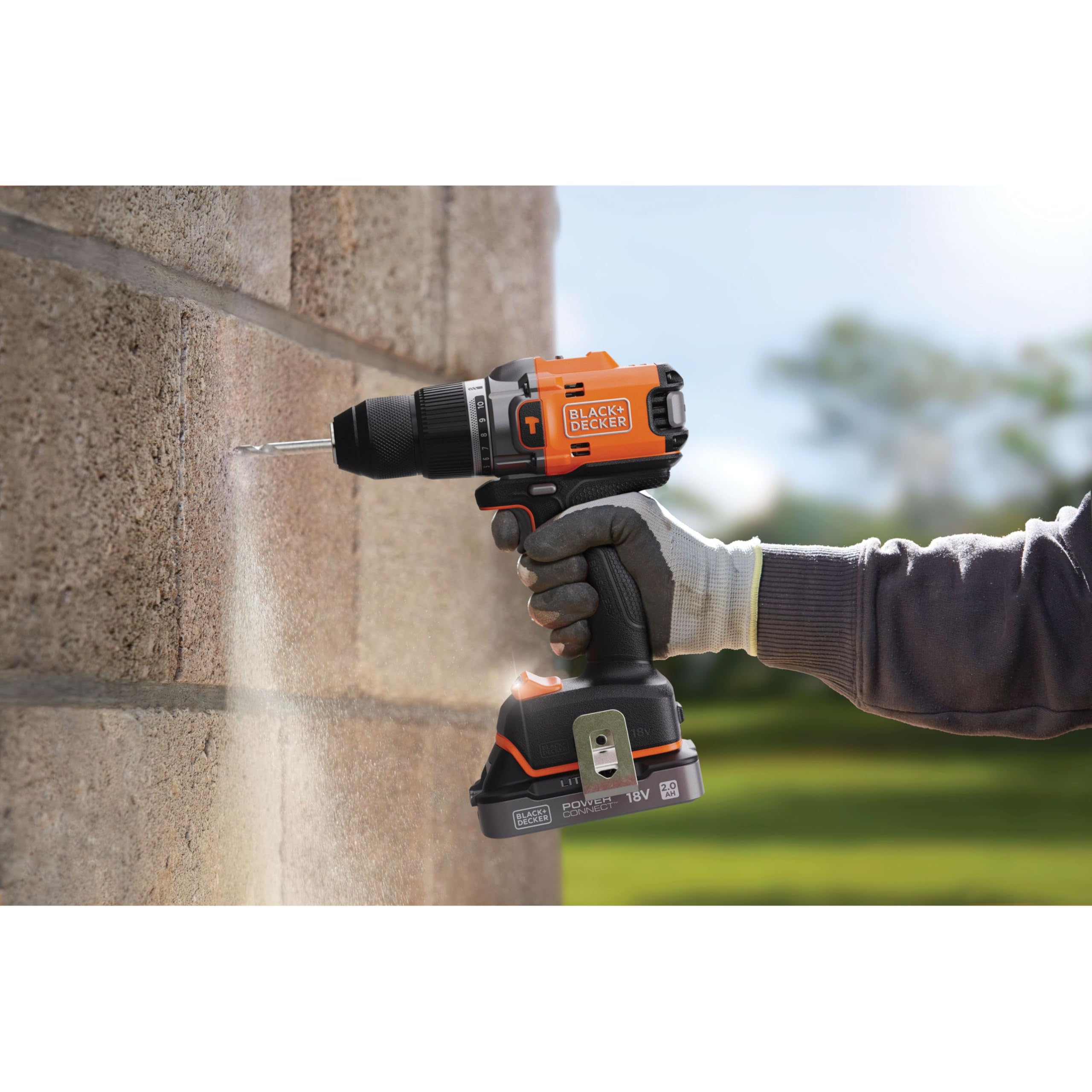 BLACK+DECKER 18V POWERCONNECT Trapano a Percussione a Batteria, Motore Senza Spazzole, Coppia 50 Nm, Mandrino Senza Chiave da 13 mm - Unità Senza Accessori, BLD683XN-XJ