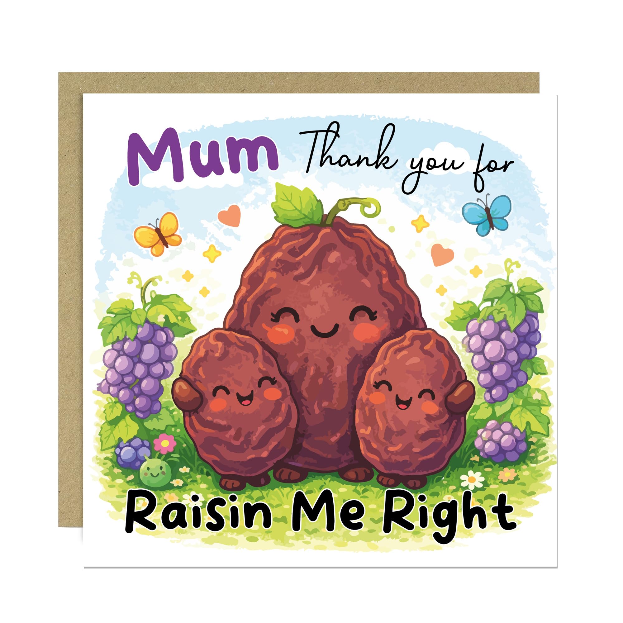 RED OCEAN Mum Card For Mothers Day Funny Birthday Card For Mum Humorous Pun Joke Greetings Cards For Mother's Day Birthday 145x145mm With Kraft Envelope