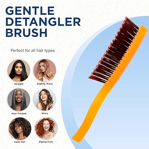 Miniatura 13 de Giorgio GION1-2PP - Juego de 2 cepillos desenredantes suaves para hombres y mujeres, cerdas suaves para cuero cabelludo sensible. Mojado/seco para