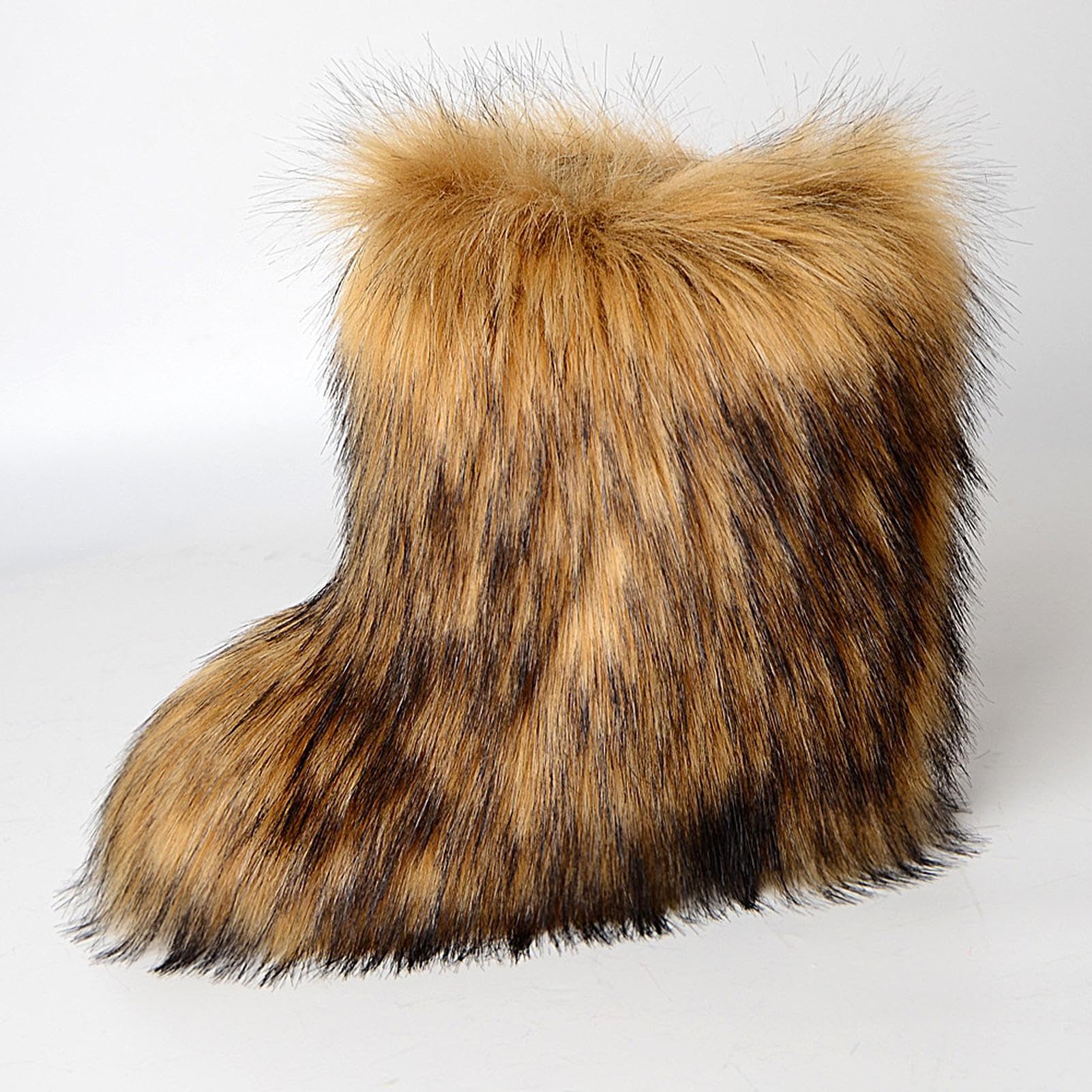 Bottes en Fourrure d'Hiver - Chaussures Plates d'Extérieur avec Design Élégant, Cadeau pour Petite Amie, Mère, Épouse