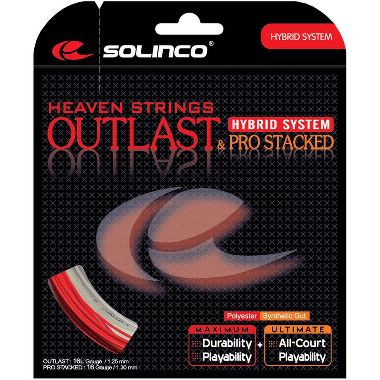 Solinco Outlast+Pro-Stacked Hybrid Tennis String Set-16L+16