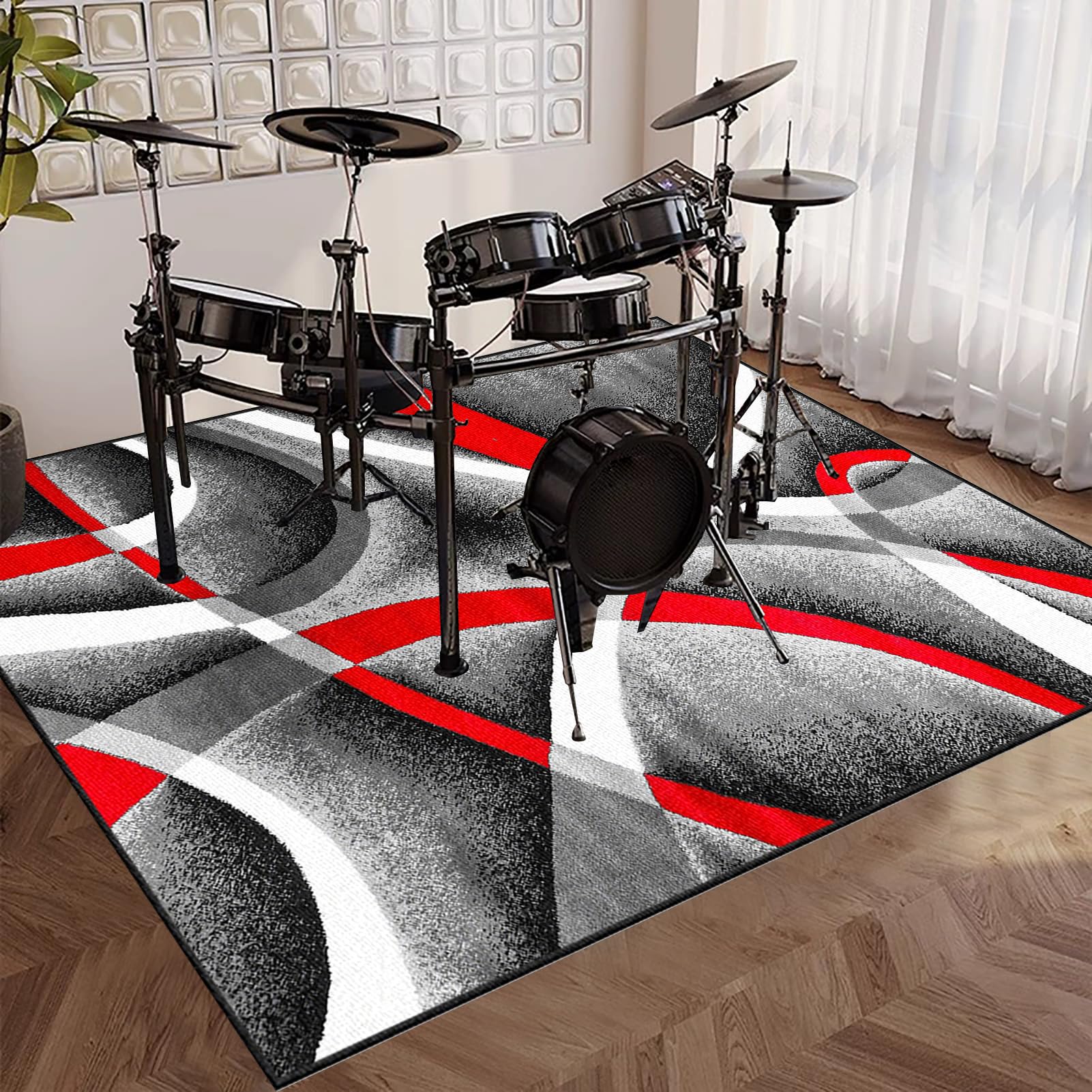 Alfombra para Bateria Electronica Alfombrilla de Batería 160 x 140 cm Alfombra de Tambor insonorizada Profesional Alfombra Antideslizante Antivibración Alfombras Acusticas Electronica Tambor Alfombra