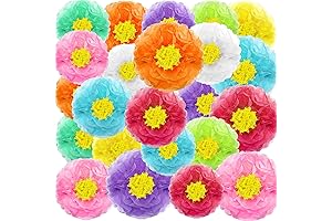 Colorful Hawaiian Fiesta Paper Flowers for Festive Decorations