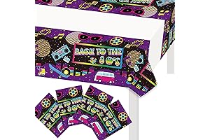 80's Retro Style Table Cover For Themed 80's Party