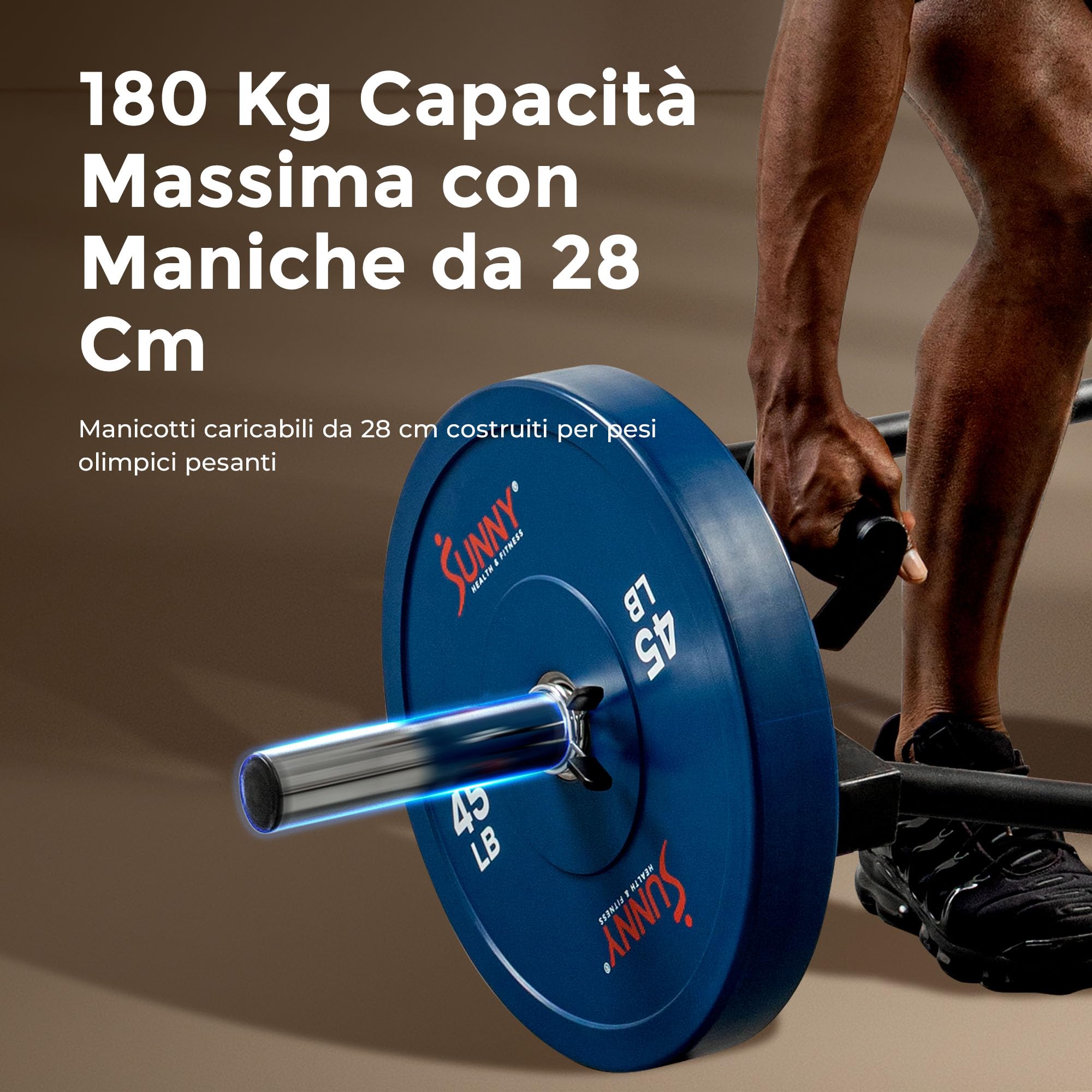Sunny Health & Fitness Trap Bar Olimpica con Impugnature Girevoli