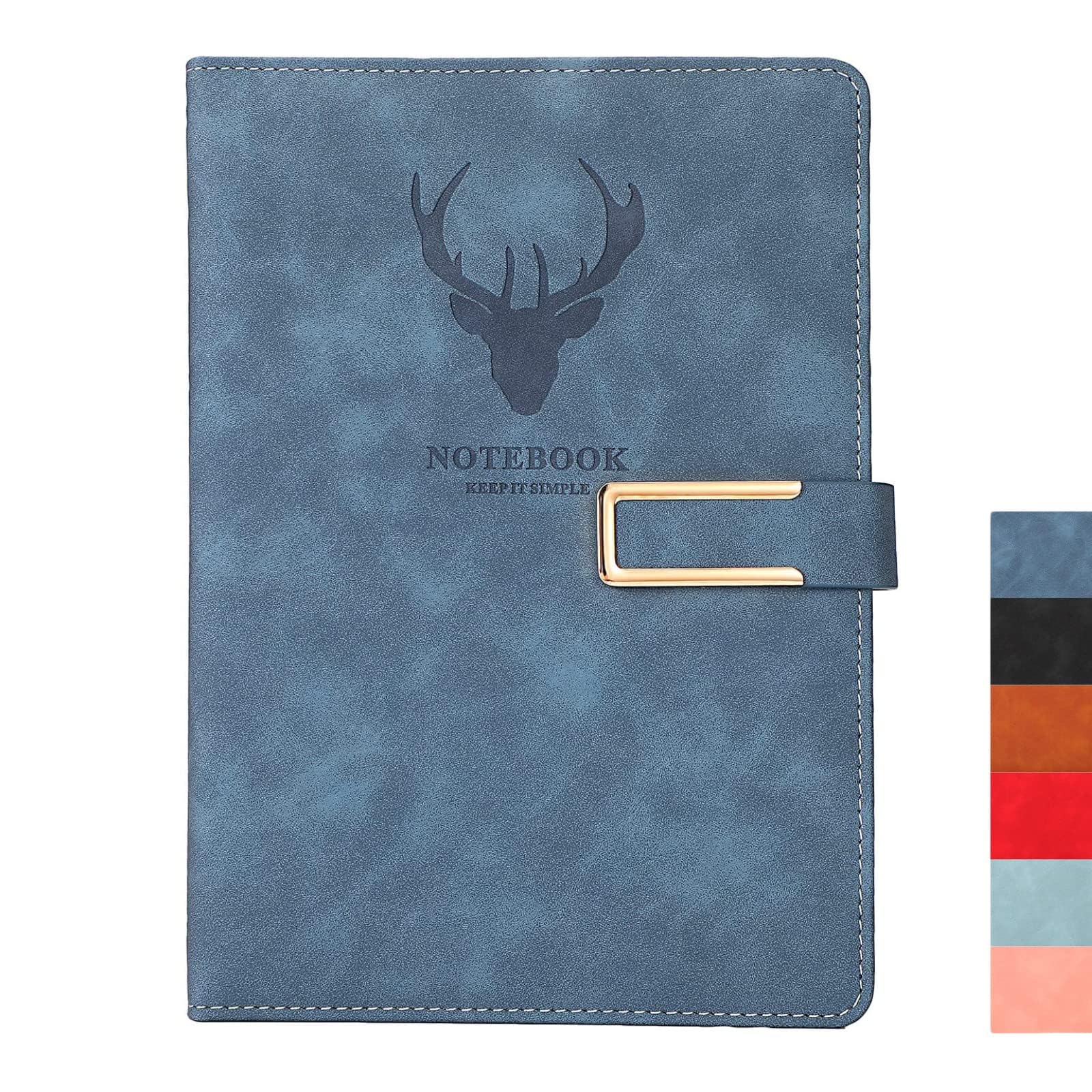 Excefore A5 Notebook Journal, Hardcover Executive Notebooks with Premium Thick Paper, PU Leather Hardcover Notepad for Journal, Business Office Daily Work Student (8.4 * 6Inch Blue)