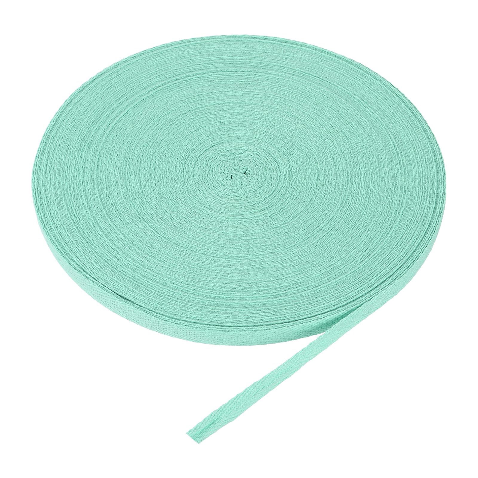 Ruban coton sergé chevrons bleu vert 1,5cm x 45m pour couture et tricot