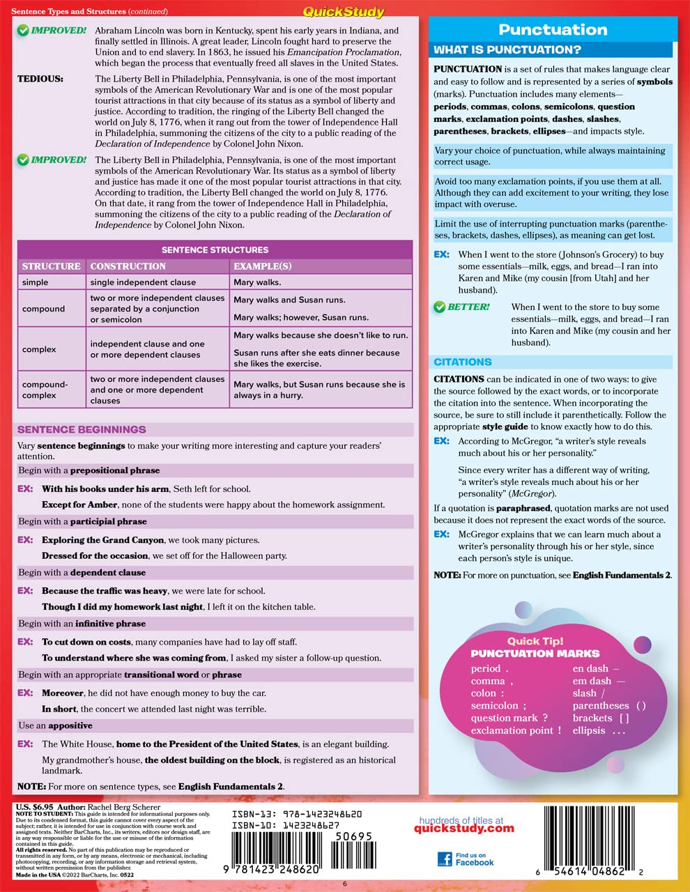 English Fundamentals 3 - Sentence Structure & Style: QuickStudy Language Arts Laminated Reference & Study Guide - Image 5