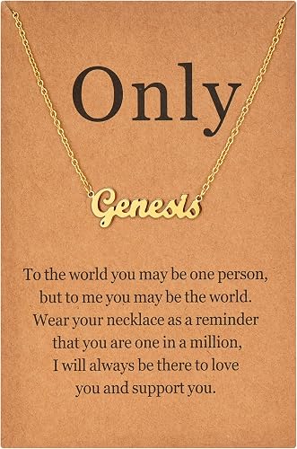 Lcherry Personalized Name Necklace 18K Gold Plated Made With
