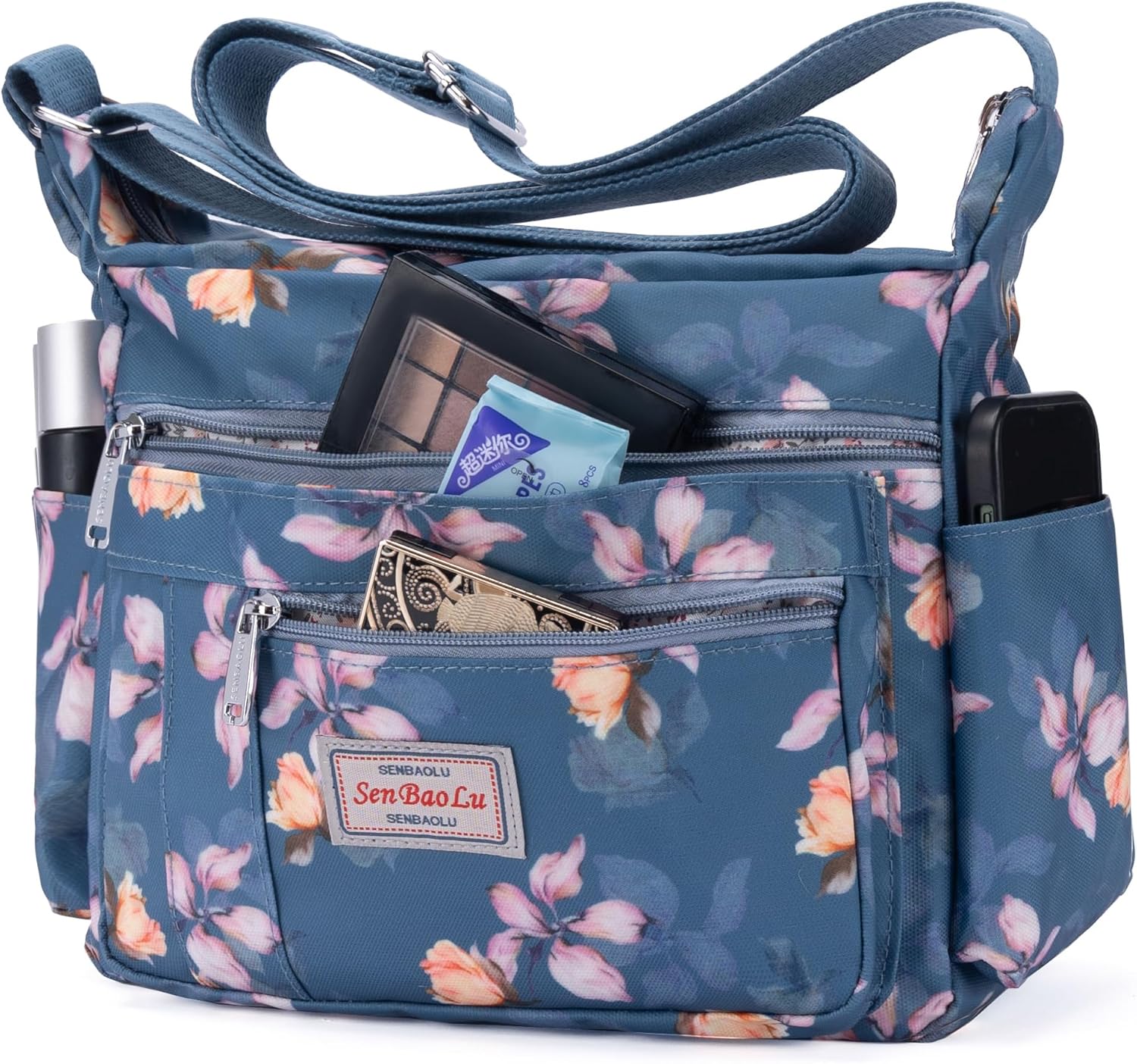 Women Shoulder Handbag Multiple Pockets Bag Ladies Tote Top Handle Satchel Crossbody Purse - Image 3