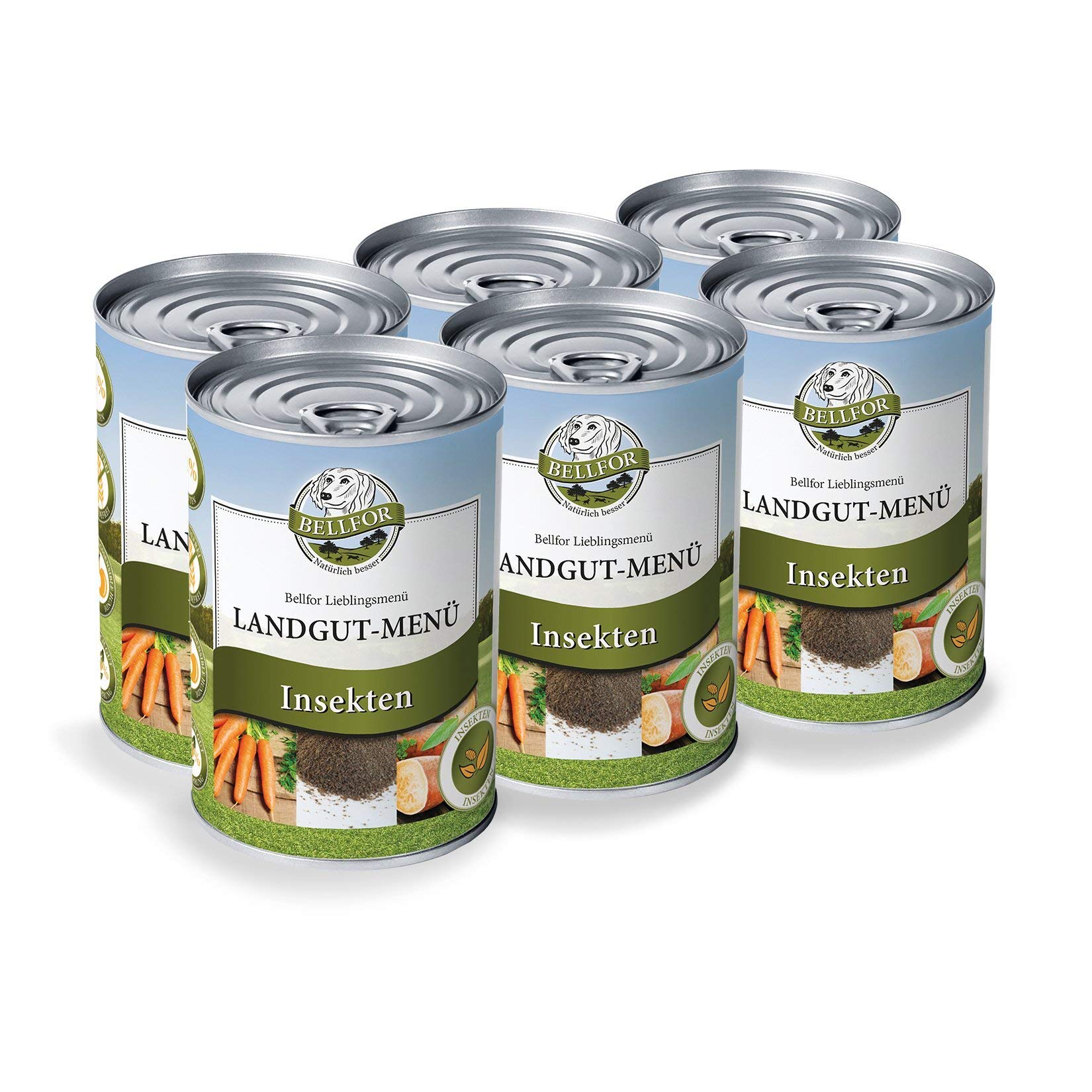 Bellfor Landgut-Menü Hipoalergénico Comida Húmeda y Digerible Comida sin Cereales con Todos los Nutrientes Necesarios Digestible para Perros 6x400g