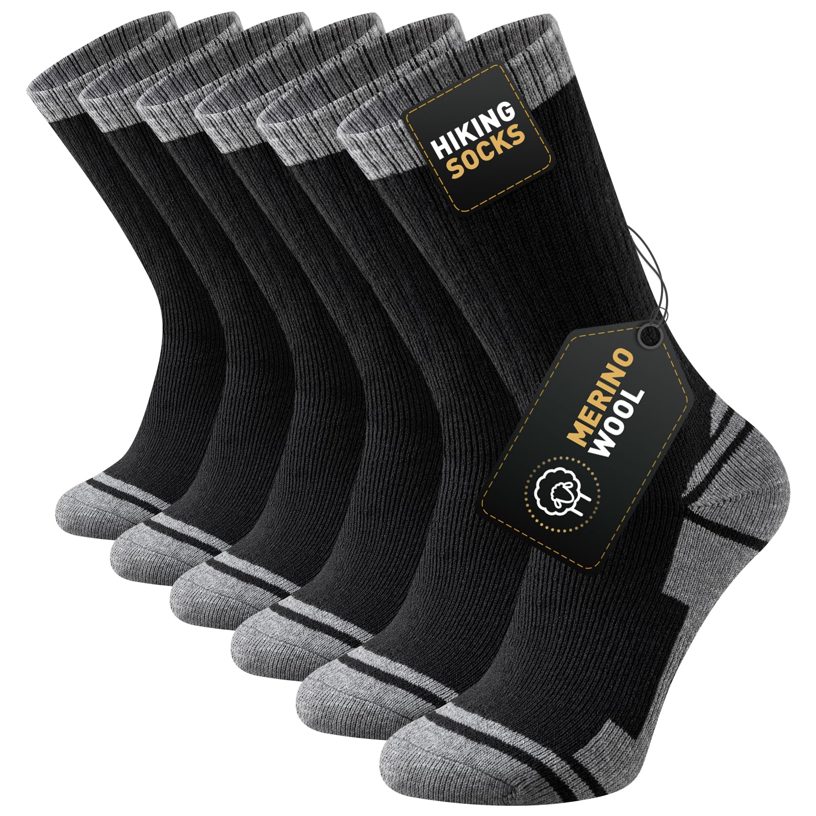 Calcetines Trekking Lana Merino Antiampollas Acolchado Transpirables 3 Pares
