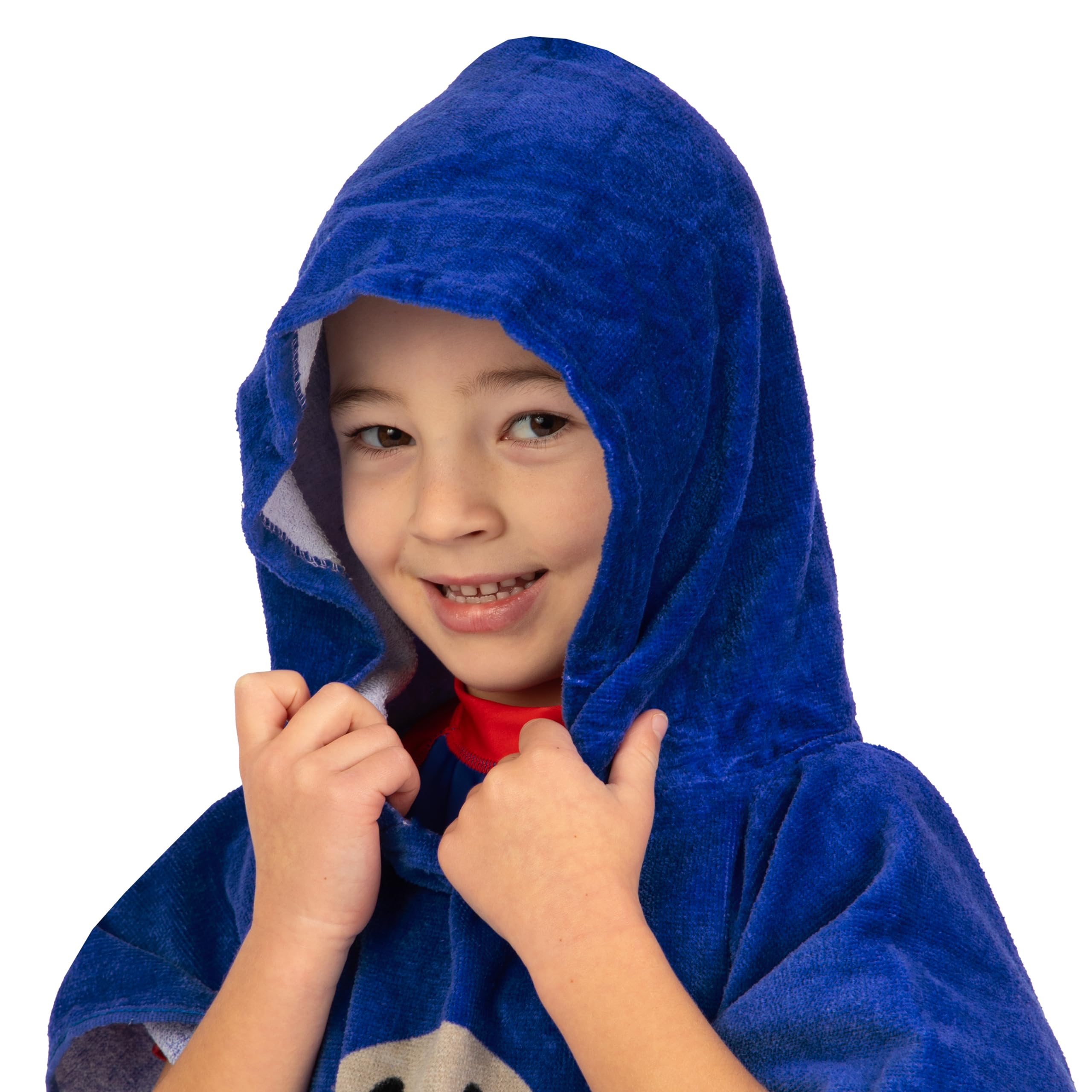 Harry Bear Poncho Mare Bambino, Accappatoio Ragazzo Con Cappuccio, Poncho Bambini Squalo, Accappatoio Bambino Cotone, Taglia Unica, Blu