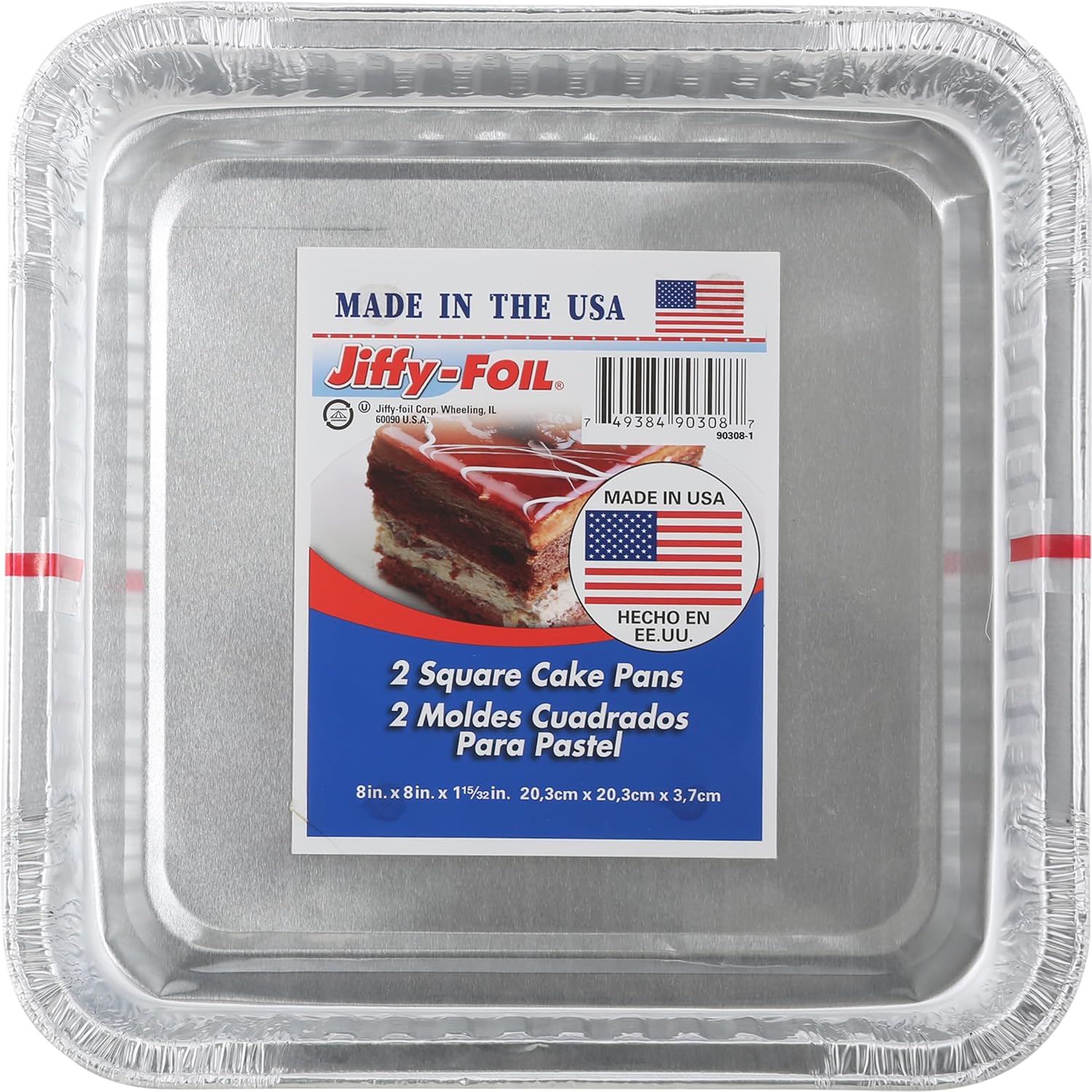 FOIL JF Square Cake PAN 2/PK Home & Kitchen