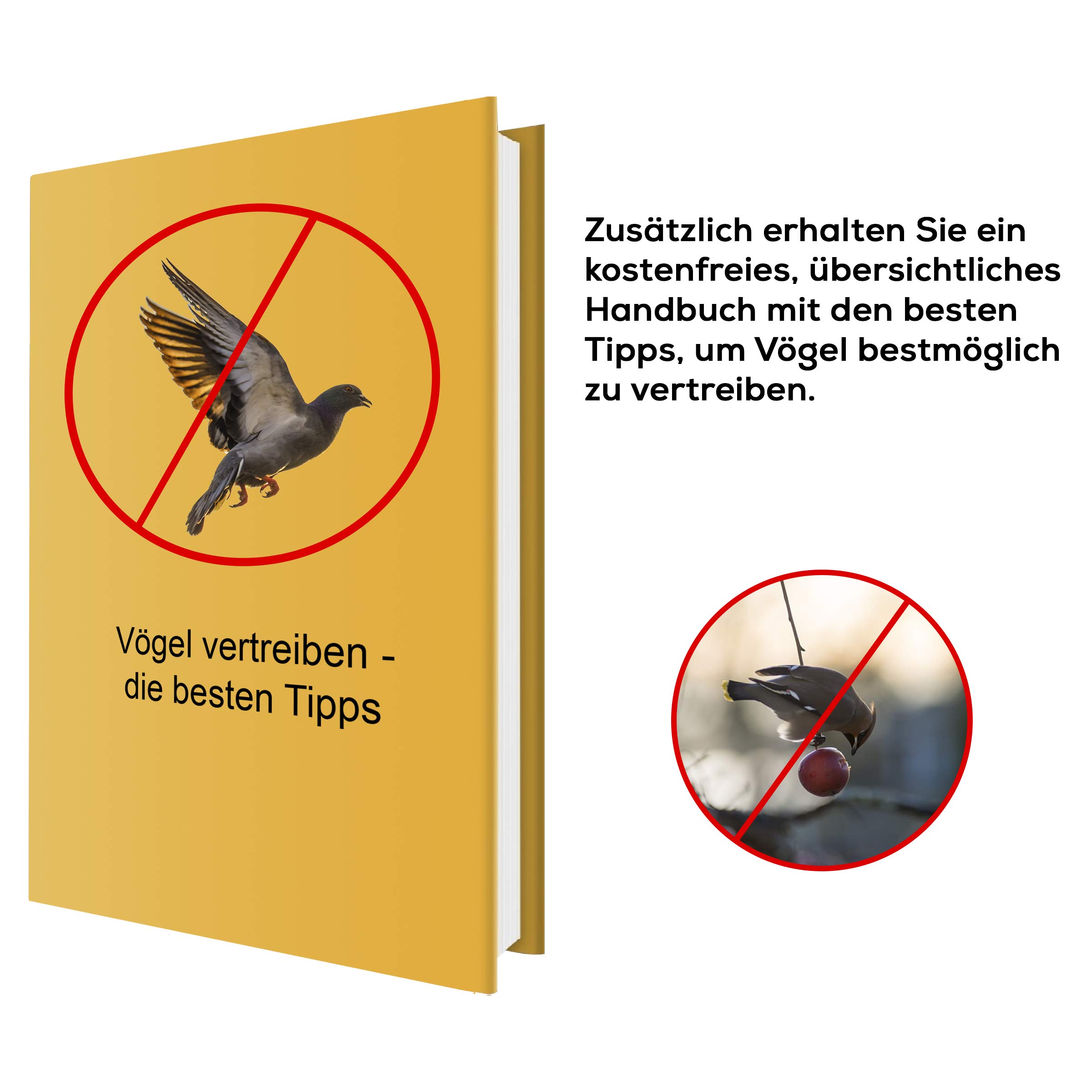 tiroba Effektive Vogelabwehr Vogelband | extra lang 100m | inkl. ebook Vögel vertreiben (link Siehe Rechnung)
