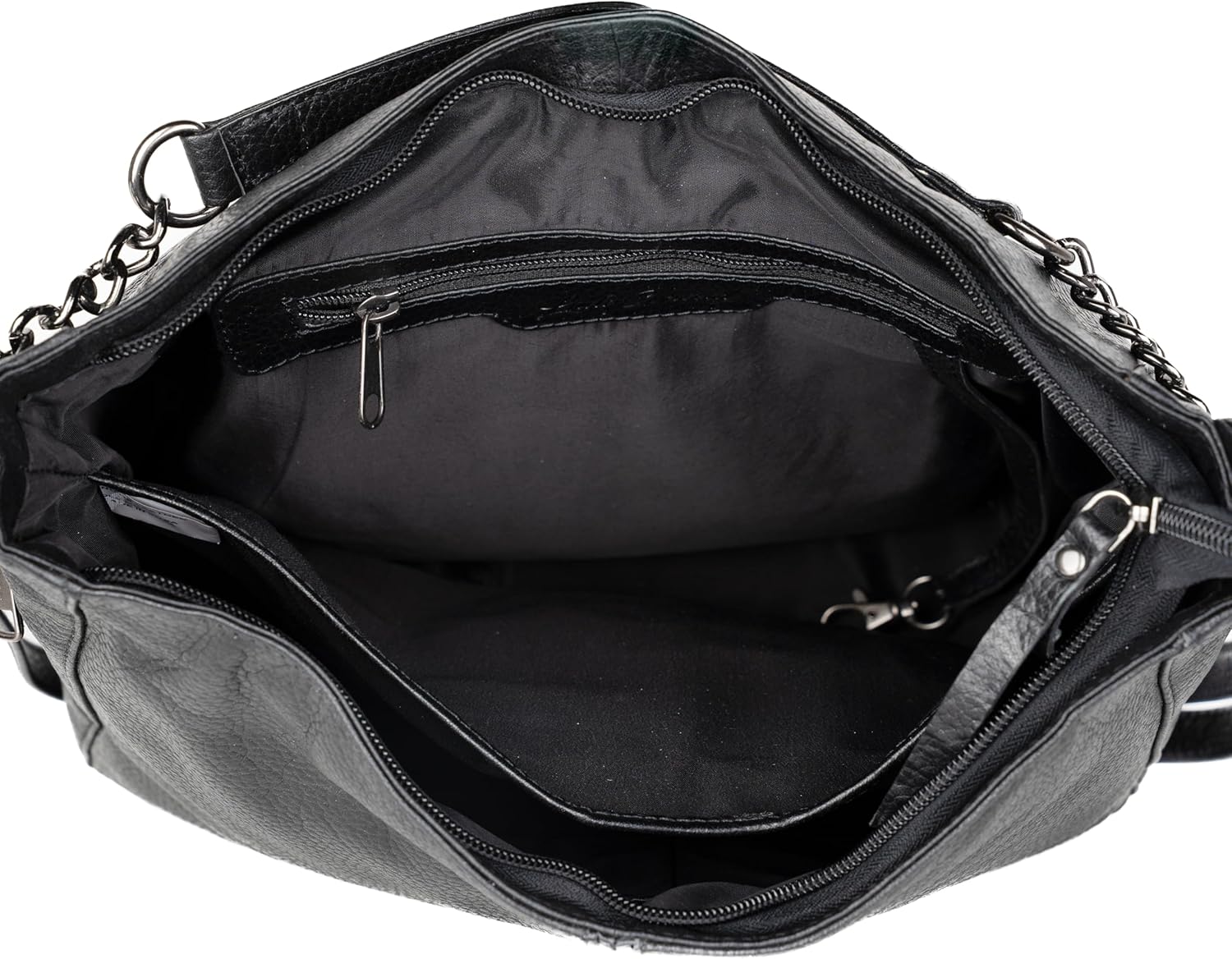 Lady Conceal Ava Leather Hobo Handbag with Universal Holsters and Locking Pocket