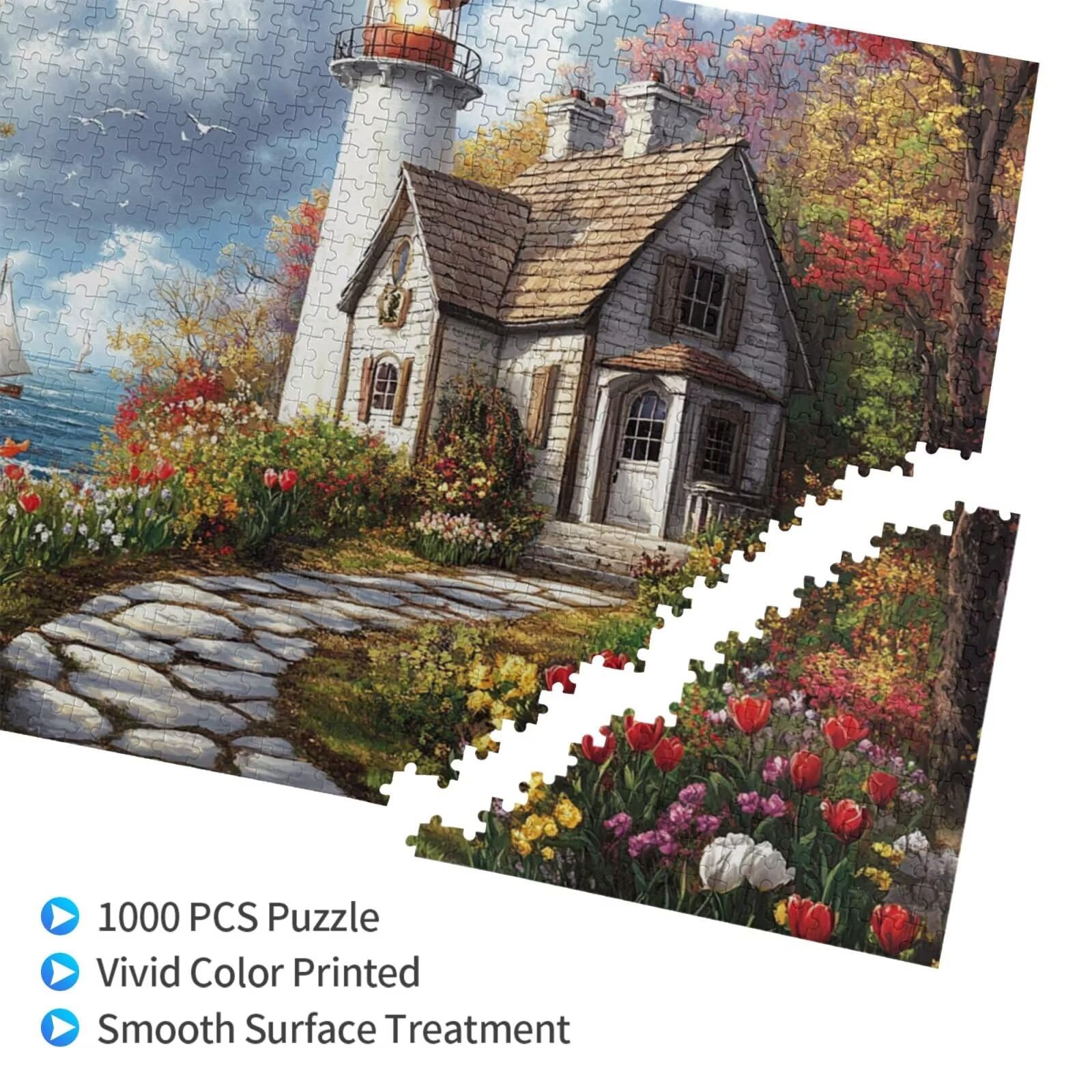 Puzzles Paisaje 1000 Adultos, Puzzle Flor con Cajas y Cartel, Juego Clásico de Puzzle Arte para Entretenimiento Adultos, Regalos de Decoración del Hogar para Pasatiempos Creativos de Mujeres 2T-876
