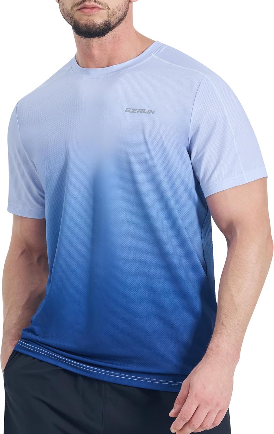 EZRUN Men's Lightweight Short Sleeve T-Shirt Quick Dry Workout Running Athletic Swim Shirts Fishing Rash Guard