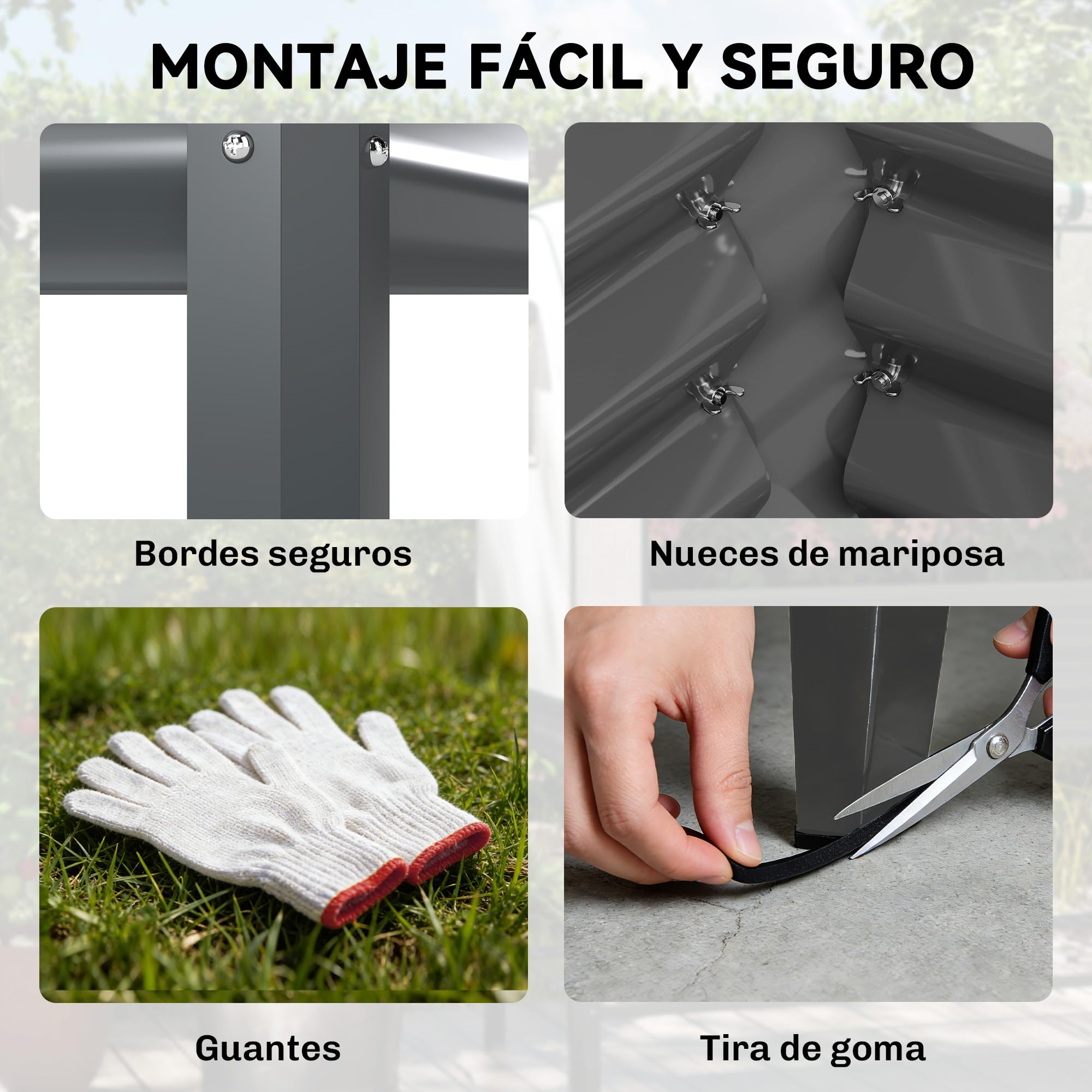 Outsunny Huerto Urbano Elevado con Cubierta de Invernadero de 140 g/m² PE, Mesa de Cultivo de Metal Galvanizado con Estante Inferior y Forro para Cultivo, Plantas y Flores, 120x55x140 cm, Gris Oscuro