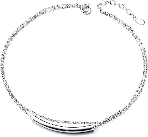 Tobillera para mujer S925 plata de ley más tobillo ajustable
