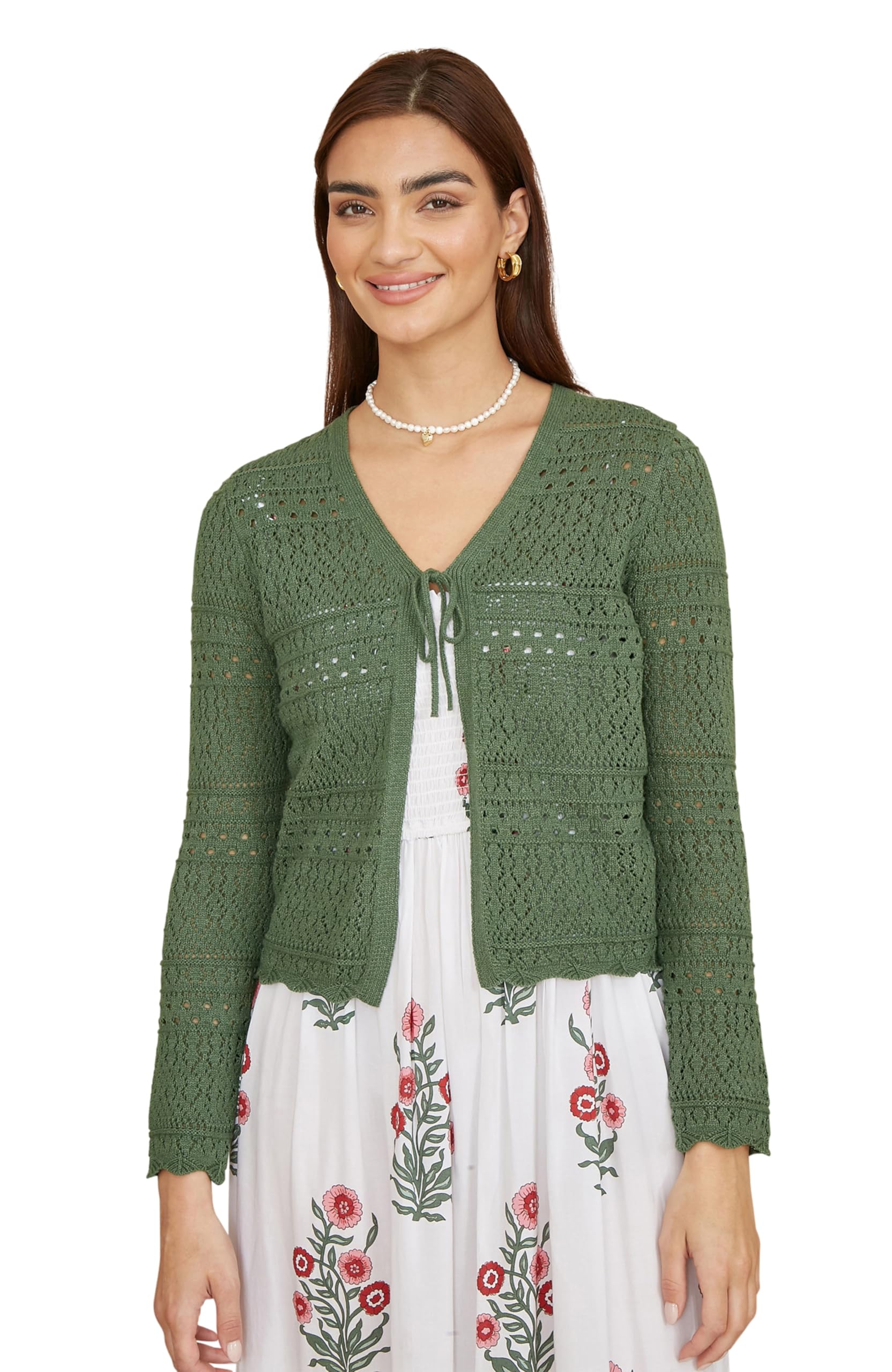 Yumi - Women's Cardigan - Green - XL