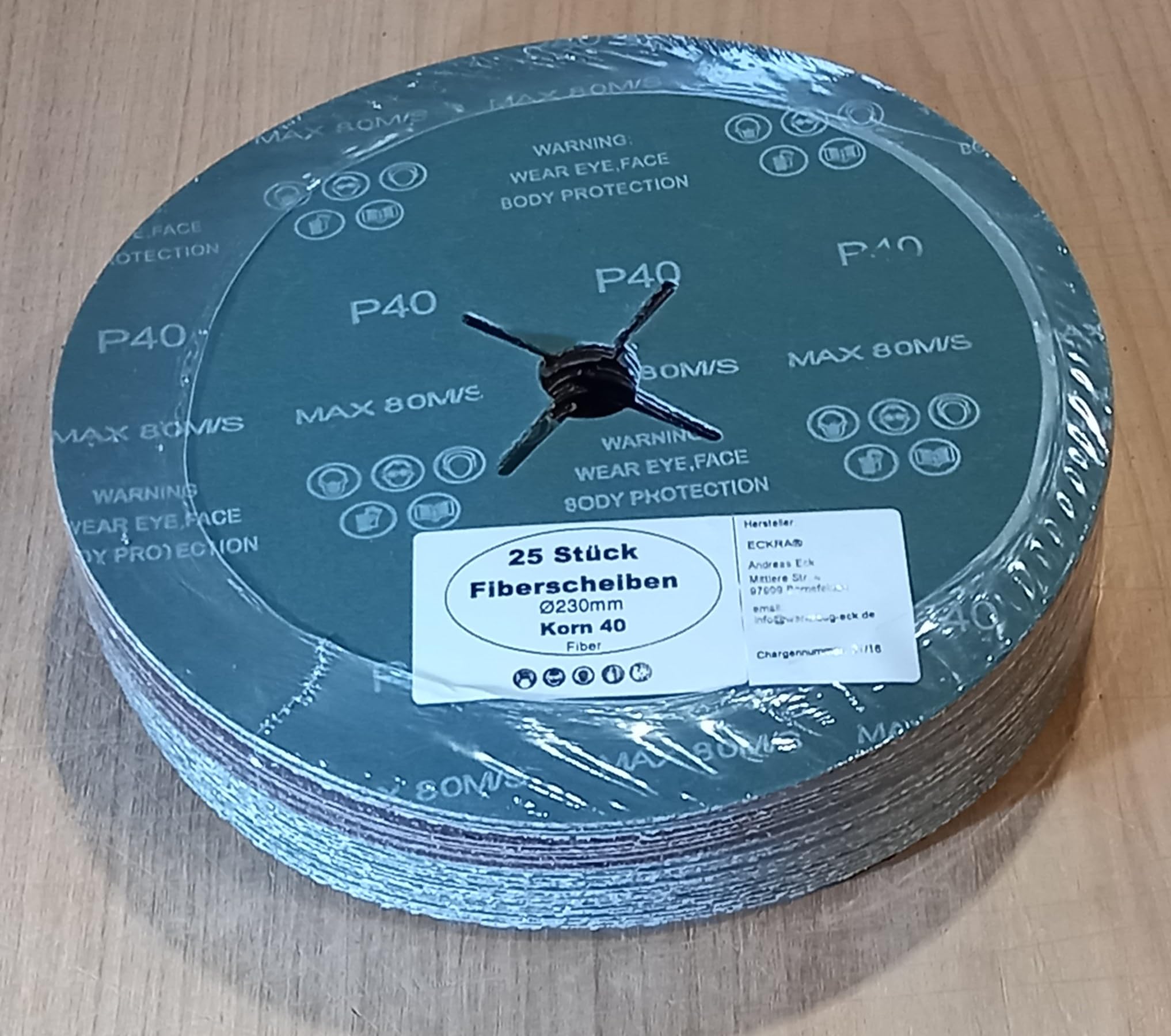 Fiberscheiben Eckra Ø 230 mm 25 Stück P 40 Fiberschleifscheiben Schleifscheiben