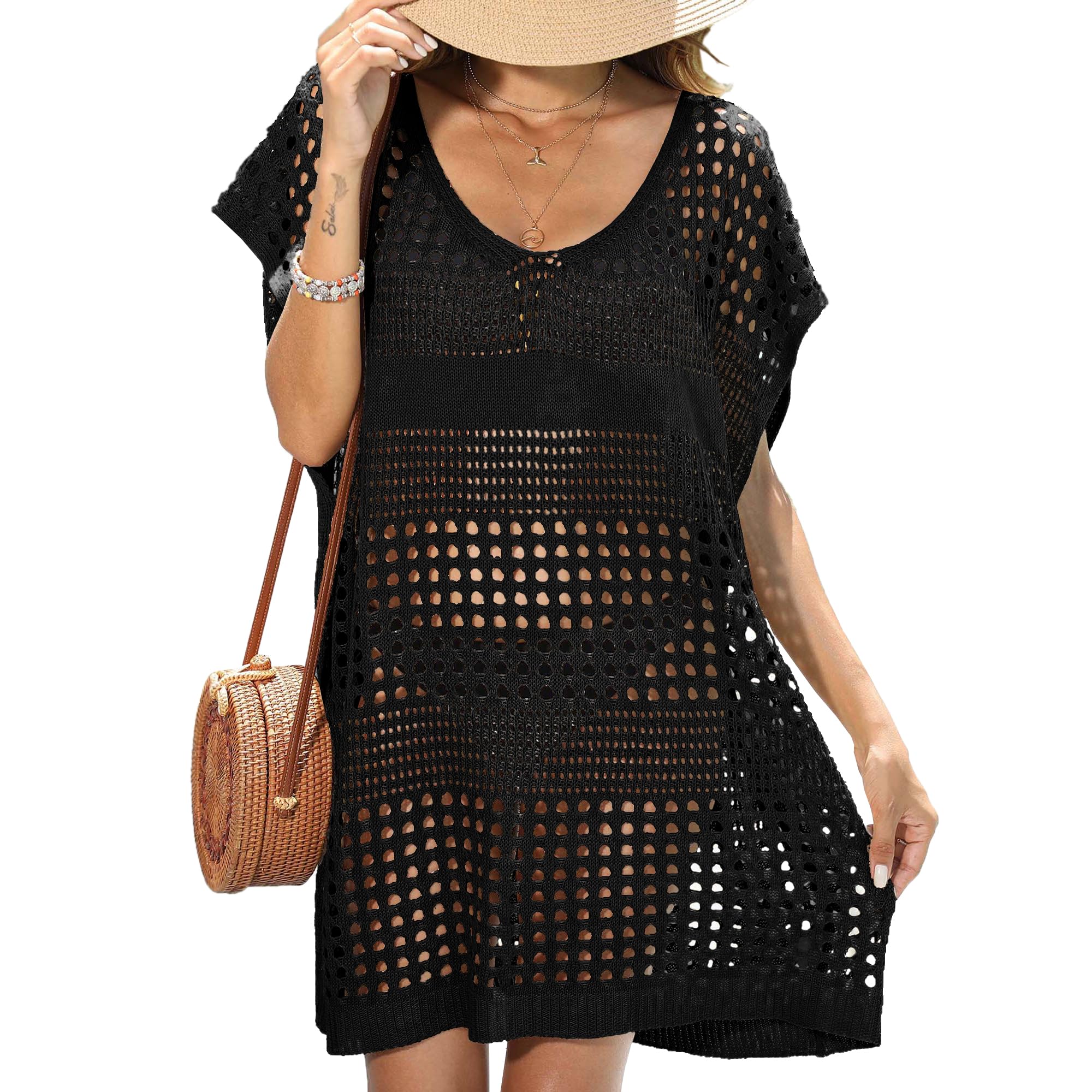 Beach Cover Ups for Women Swimwear 2026 Fashion Plus Size Crochet Bathing Swim Suit Womens Vacation Clothes Dresses