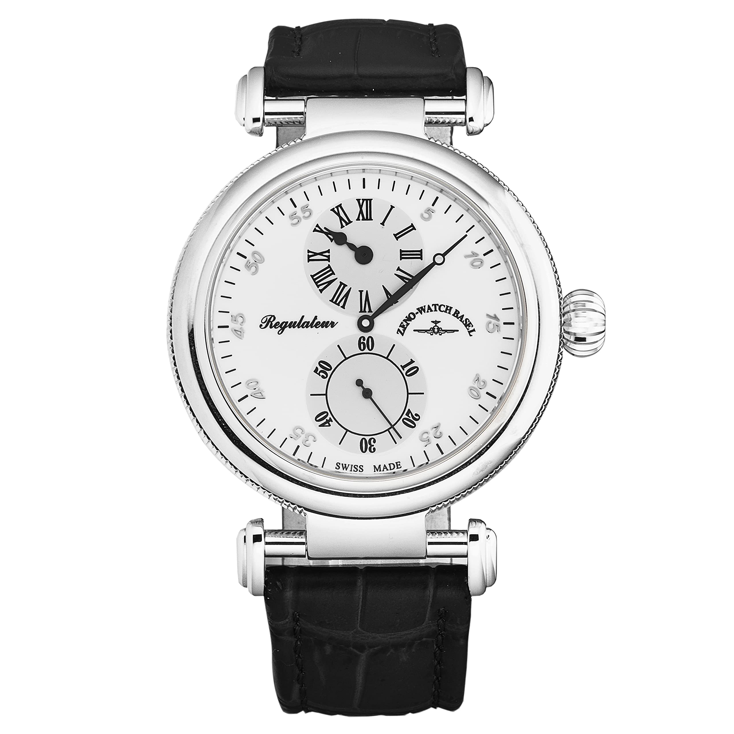 Zeno Men's 1781F-H2 'Jaquet Regulator' Limited Edition White Dial Black Leather Strap Automatic Watc