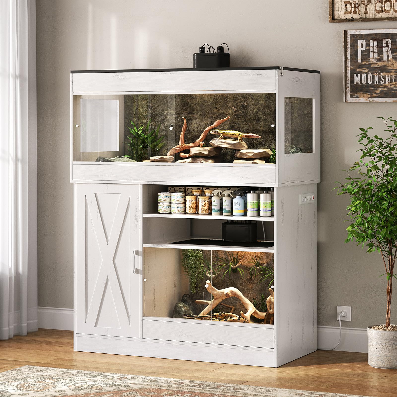 Dual Reptile Tank with Stand 120 Gallon 60 Gallon Terrarium