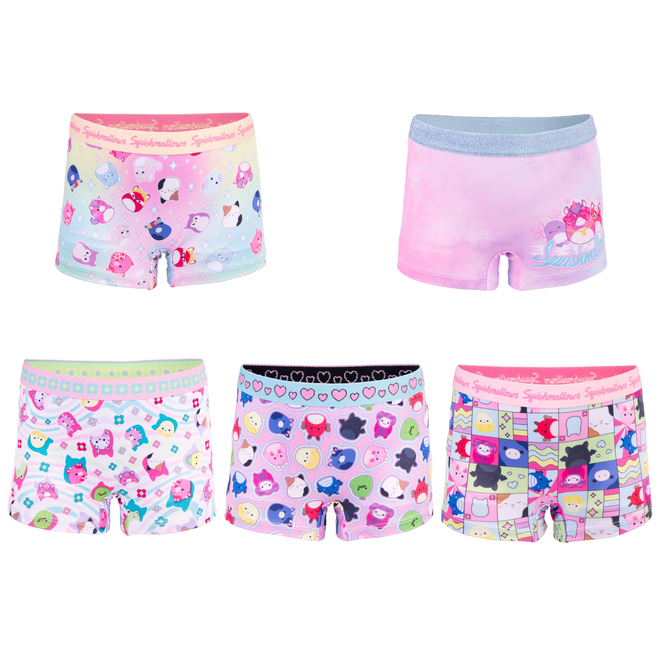 Squishmallows Girls Underwear Panties and Shorts With Cam the Calico Lola More in Sizes 4 6 8 10