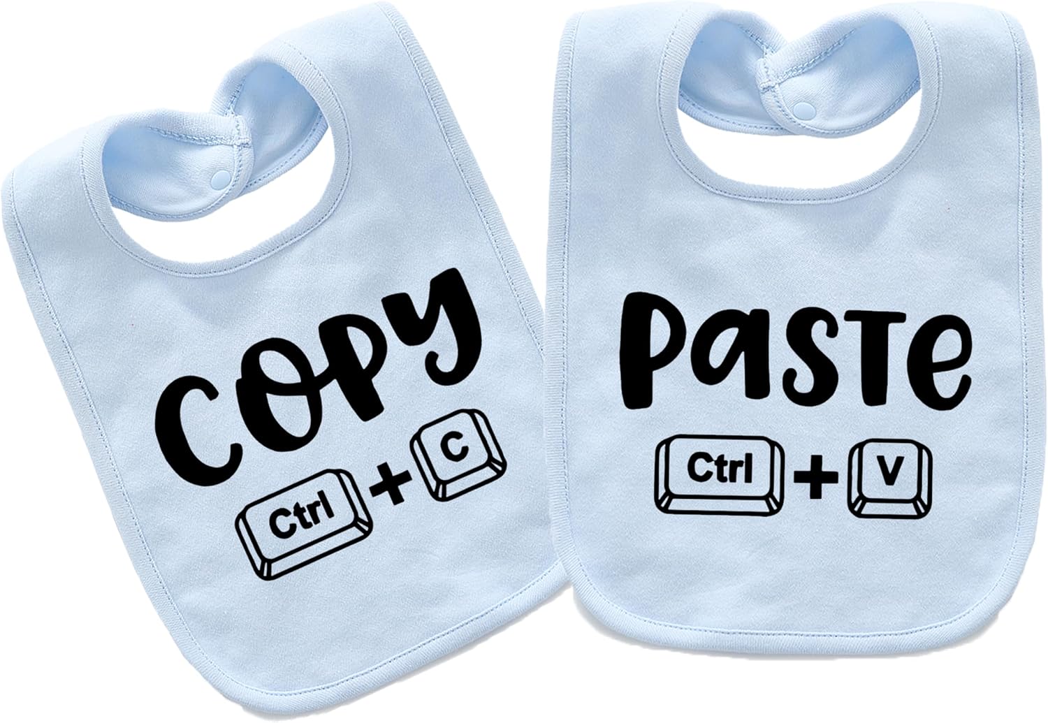 2-Pack Baby Twins Bibs Copy Paste Soft Cotton Matching Feeding Bib Twin Newborn Infant Boys Girls