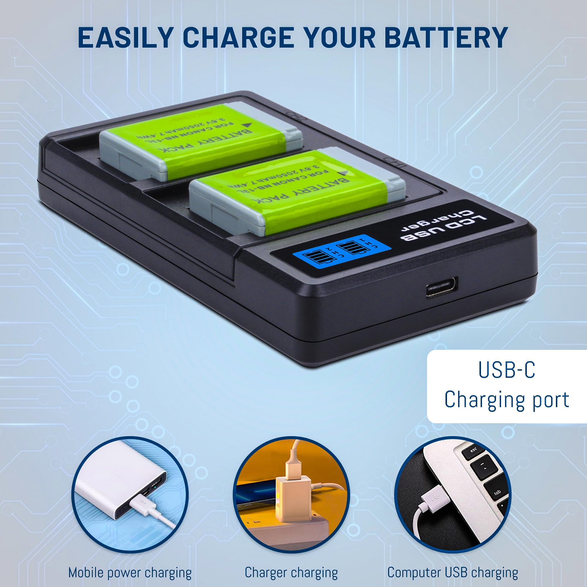 Canon G7x Mark Ii i CB-2LH CB-2LHE Battery Charger For Canon NB