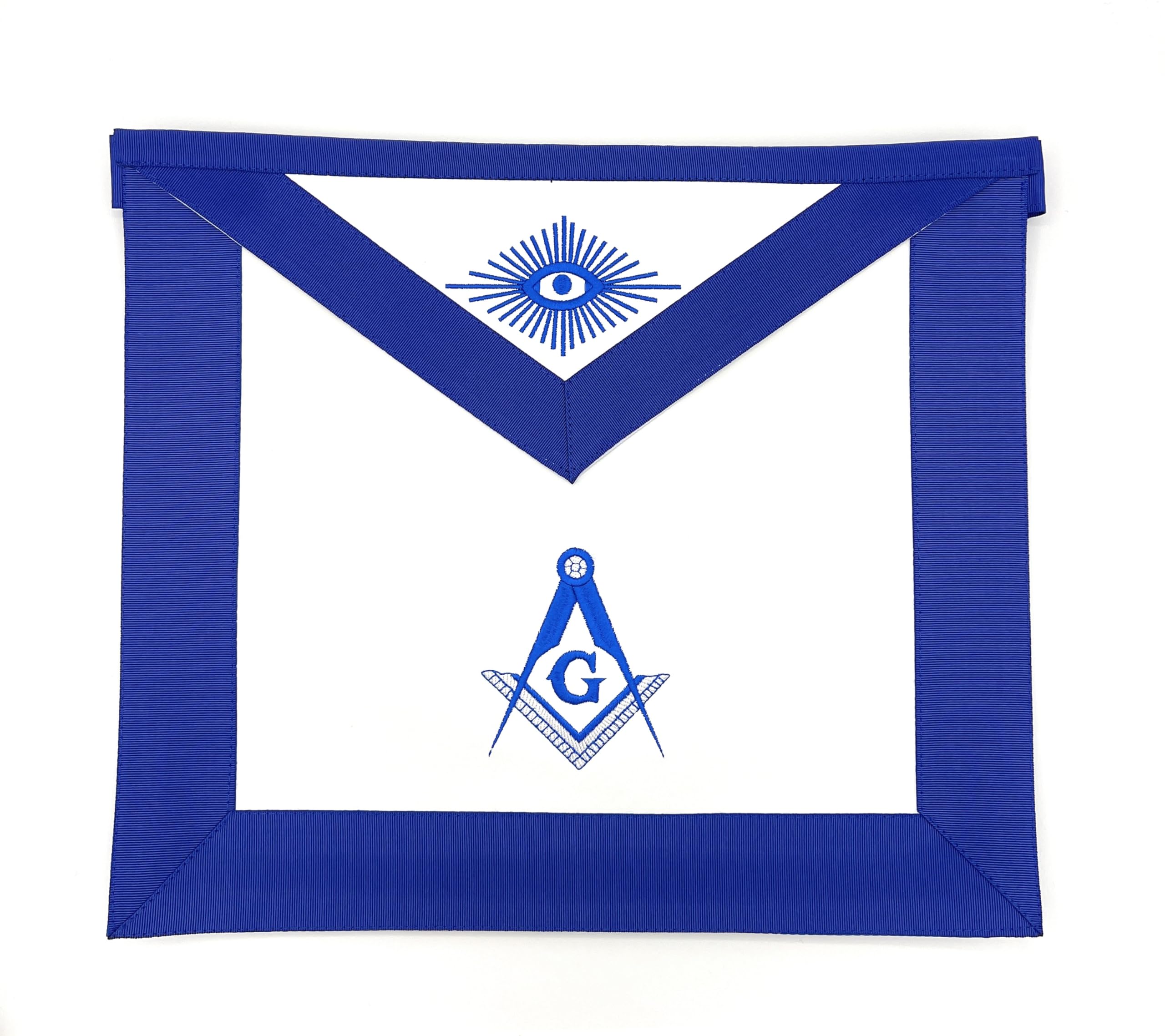 Uniform Store London White Usl Masonic Master Mason Apron Real Lambskin Leather Blue Lodge Apron Embroidered G Square And Compass