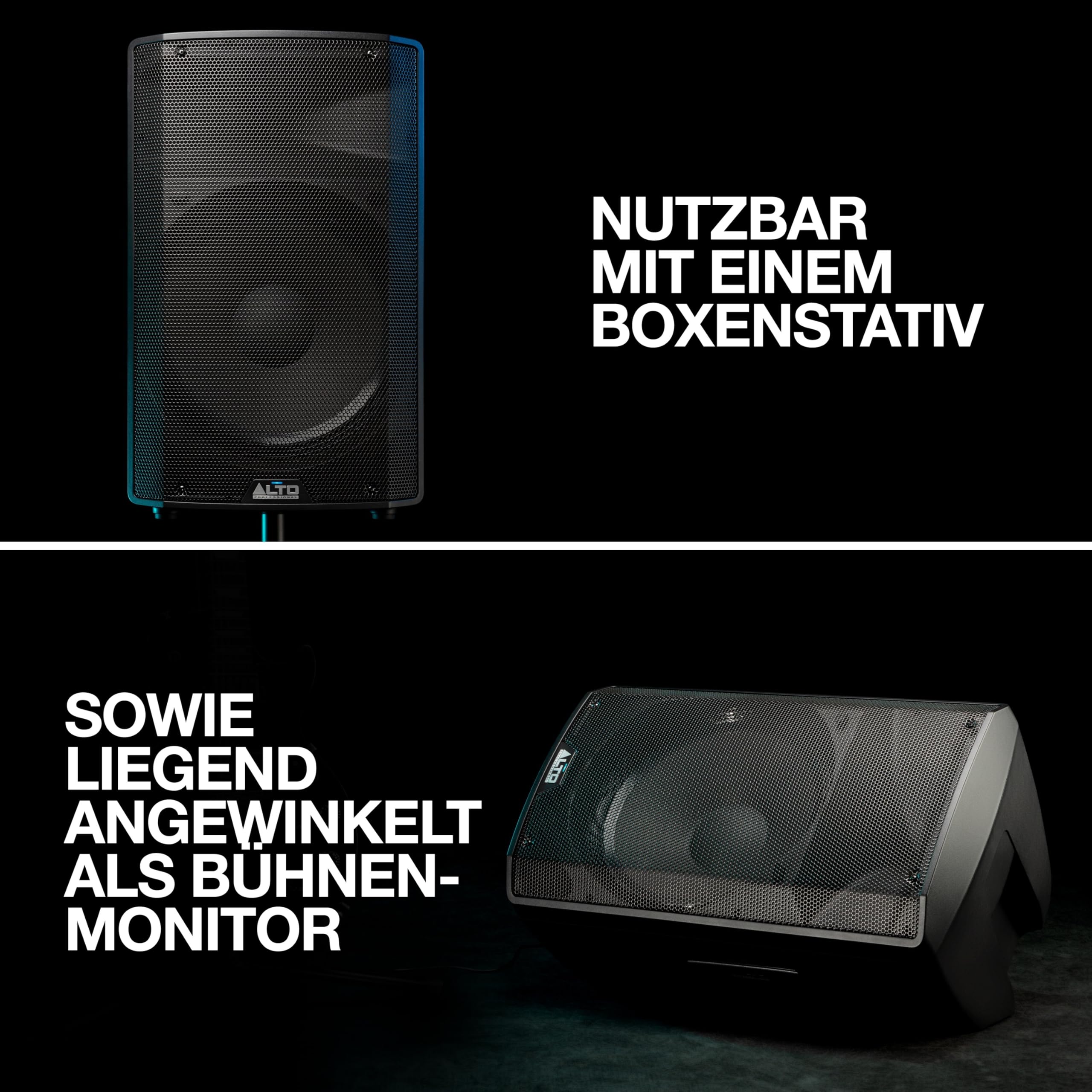 ALTO TX315-700 Watt 15-Zoll 2-Wege Aktiver PA-Lautsprecher mit Signal-Limiting und Schaltbarem Mikrofon/Line-Preamp und XLR In/Out