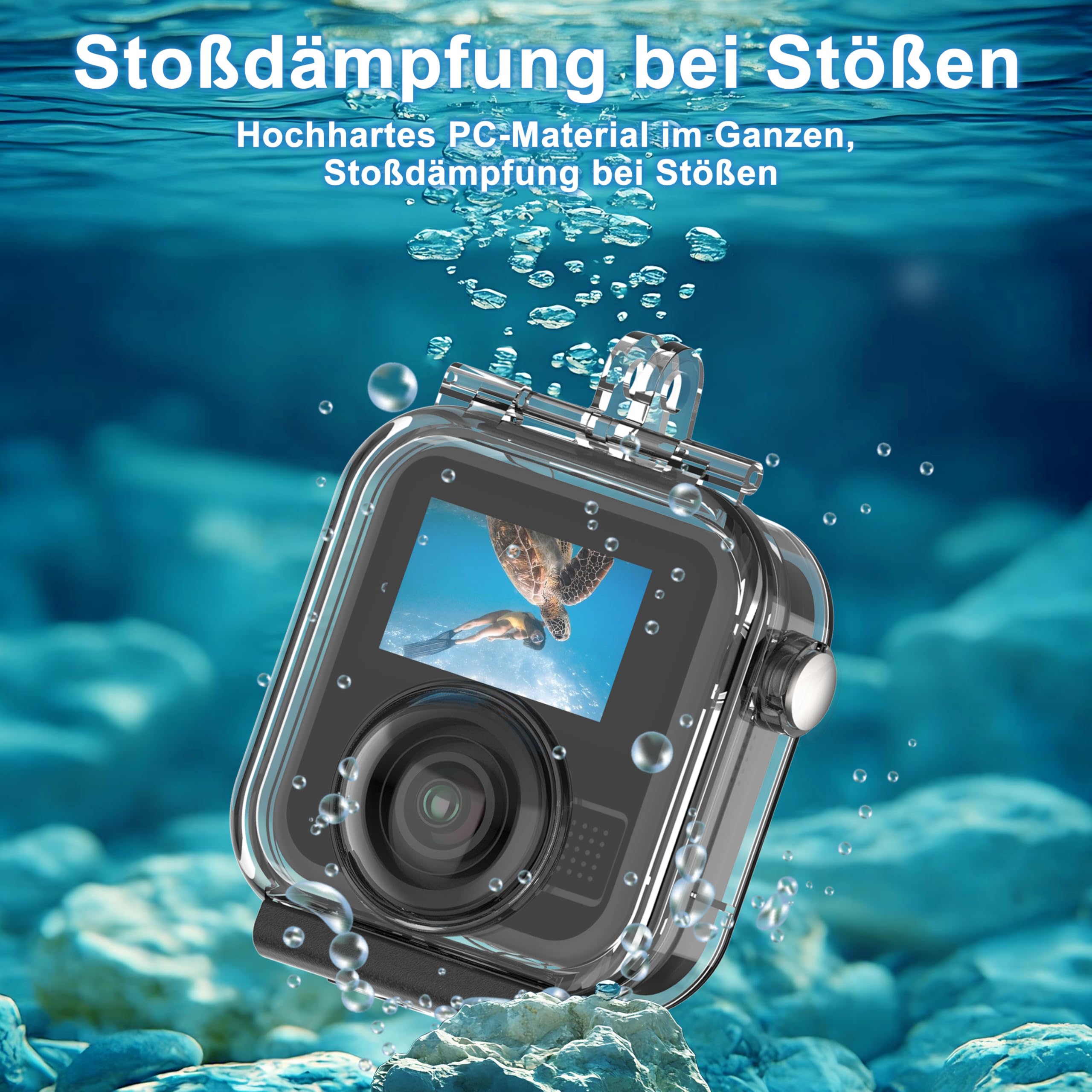 FitStill 40M/131FT wasserdichte Schutzhülle ist nur geeignet für Go Pro Max 2, optische Glaslinse staubdichte und wasserdichte Schutzhülle, Unterwasser-Tauchgehäuse, Max 2 Zubehör
