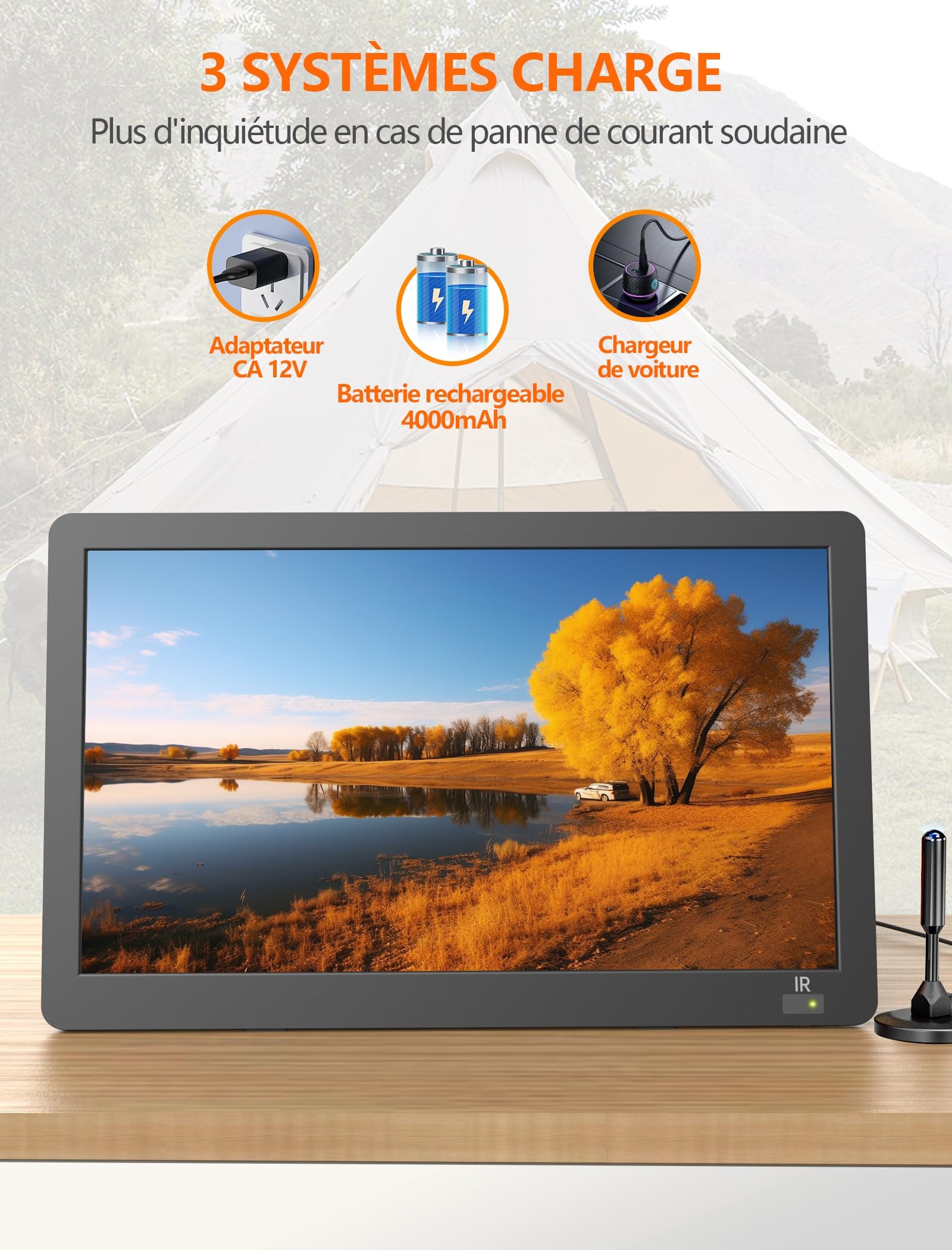 Desobry 14,2 Pouces TV Portable avec Tuner DVB-T2