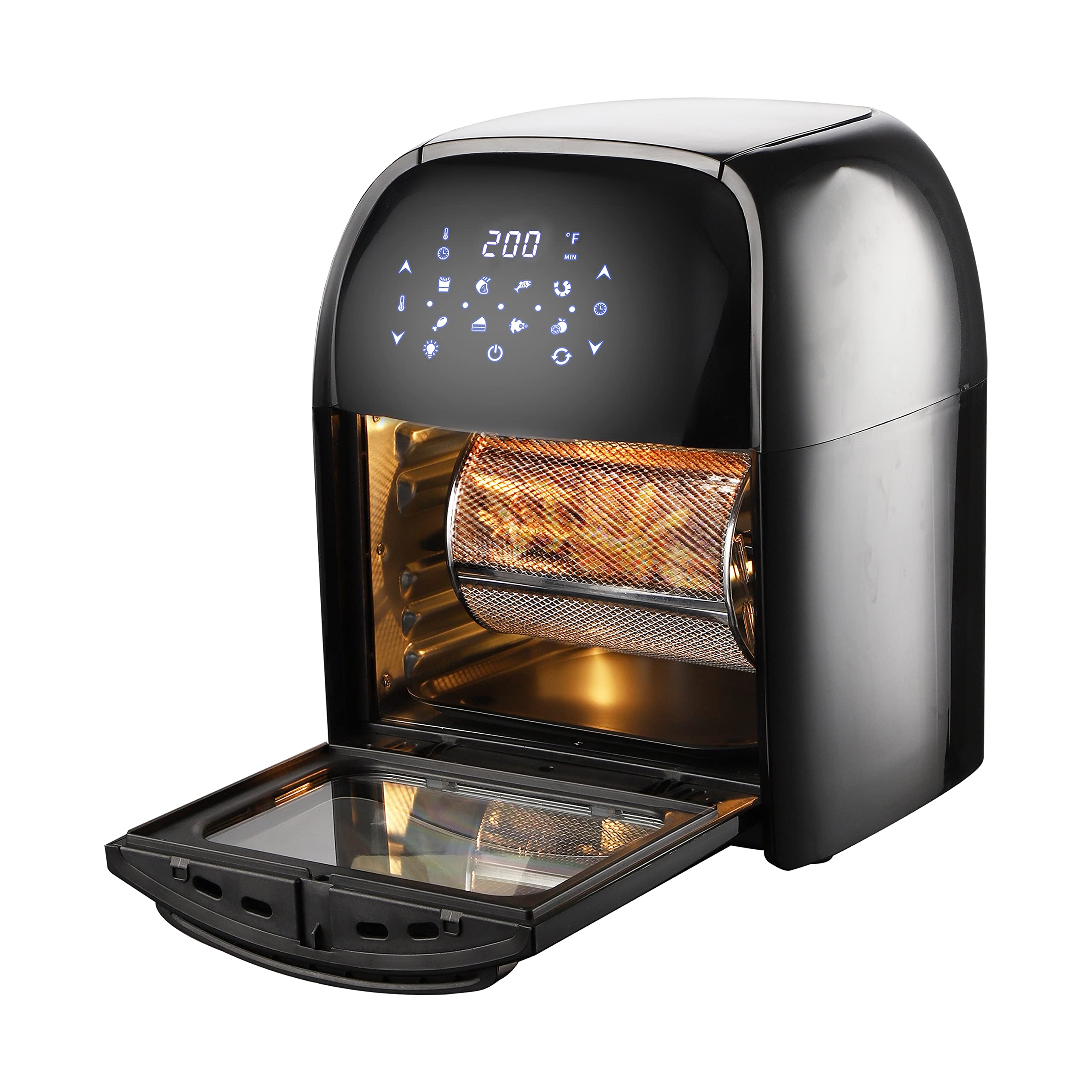National NA-3004AFR 3-in-1 Air Fryer, Dehydrator & Rotisserie, 8 Preset Cooking Functions, 360° Rapid Air Circulation, 12.68-Quart (12L) Capacity, Auto Shut-off, LED Display and Touch Control