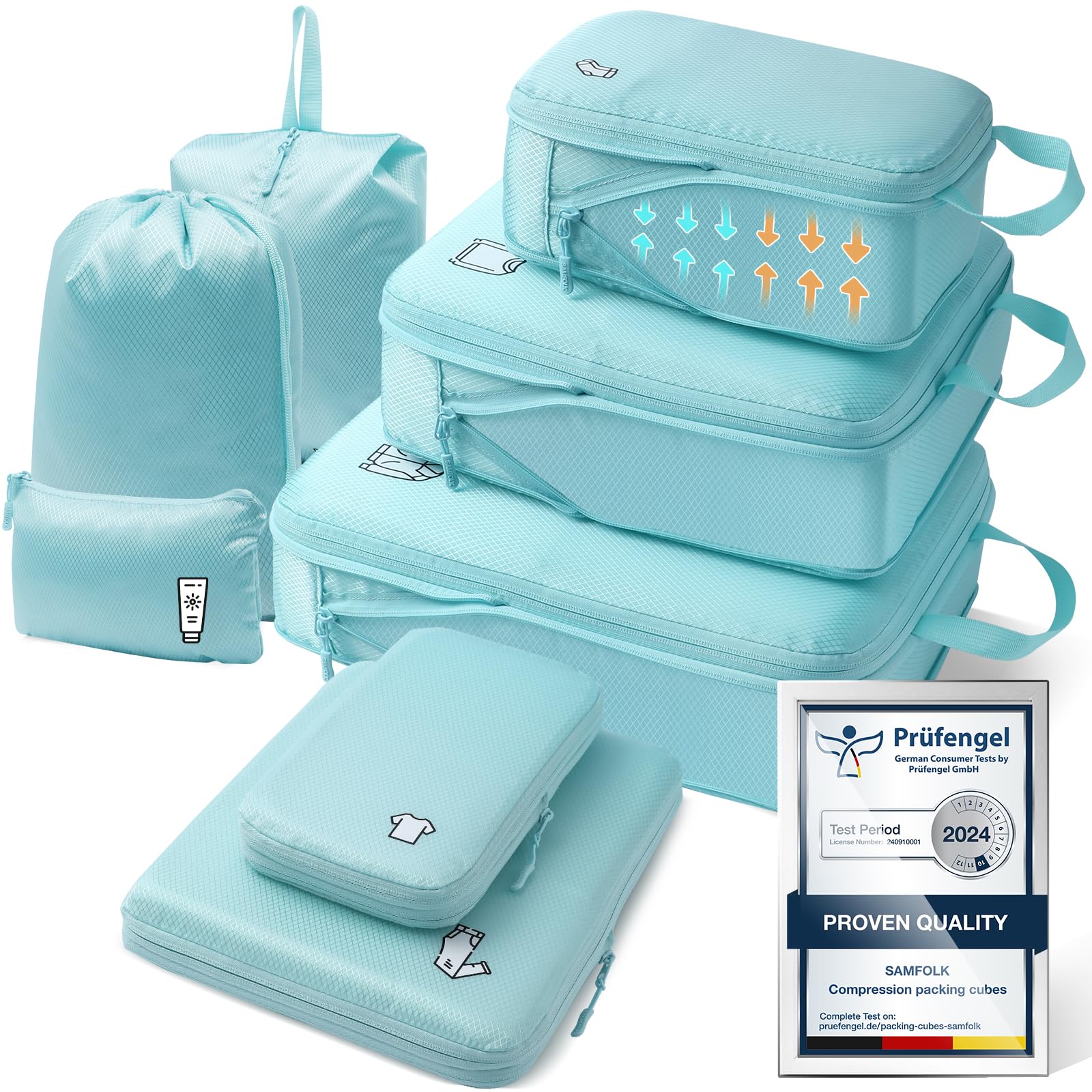 Koffer Organizer Packing Cubes Compression,Wasserfester PackwüRfel Koffer Organizer Set,Travel Essentials Kofferorganizer FüR Koffer Reisegepäck Und Rucksack