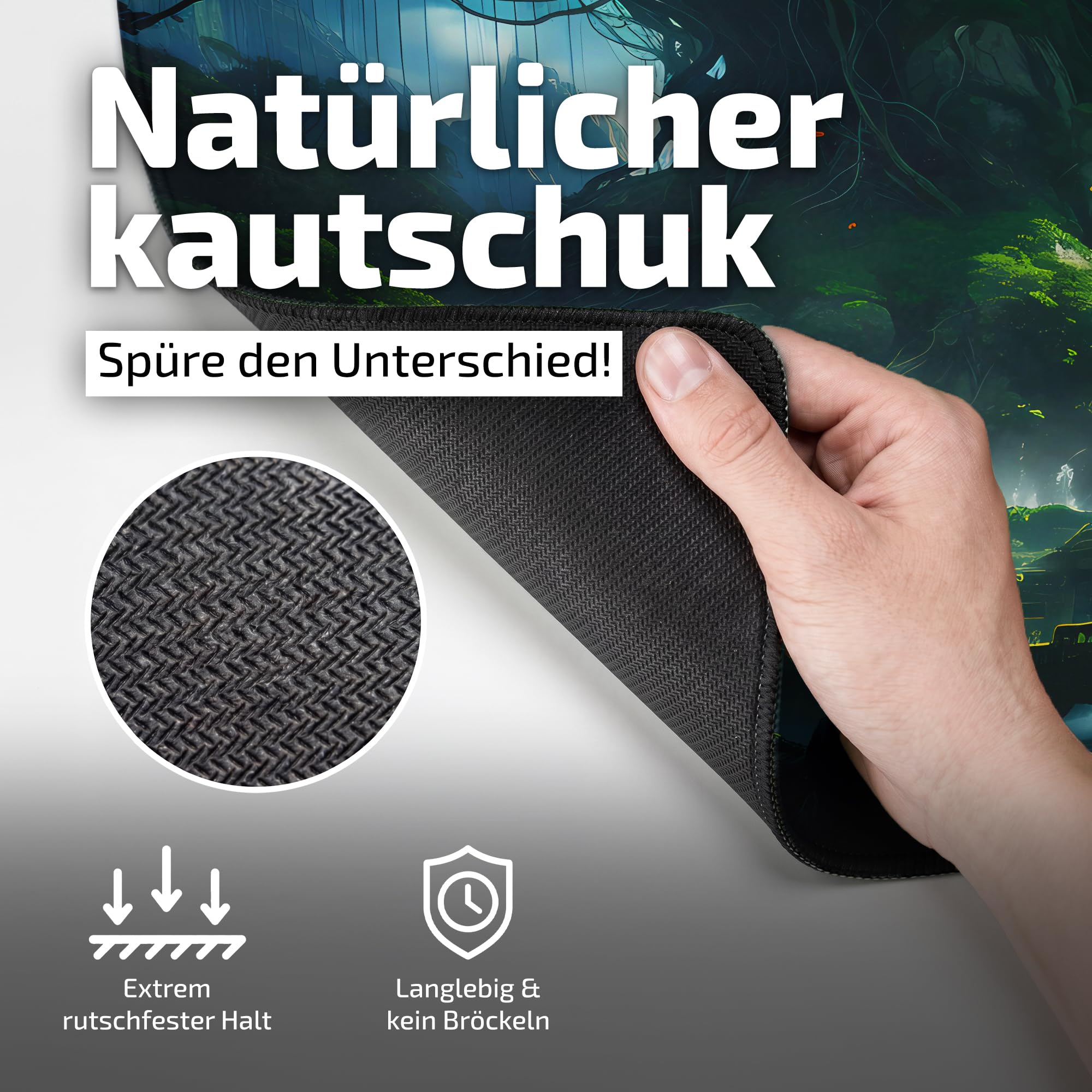 Tilt Gaming Mauspad 1000x500 mm - 4 mm rutschfeste Schreibtischunterlage Groß - Speed-Oberfläche & HD-Druck - Maschinenwaschbar Mousepad XXL für Gaming und Büro - Tree of Civilization Desk Mat