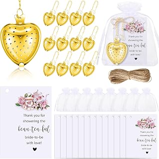 Gisafai 30 Set Bridal Shower Tea Party Favor for Guest Leaf Tea, Gold