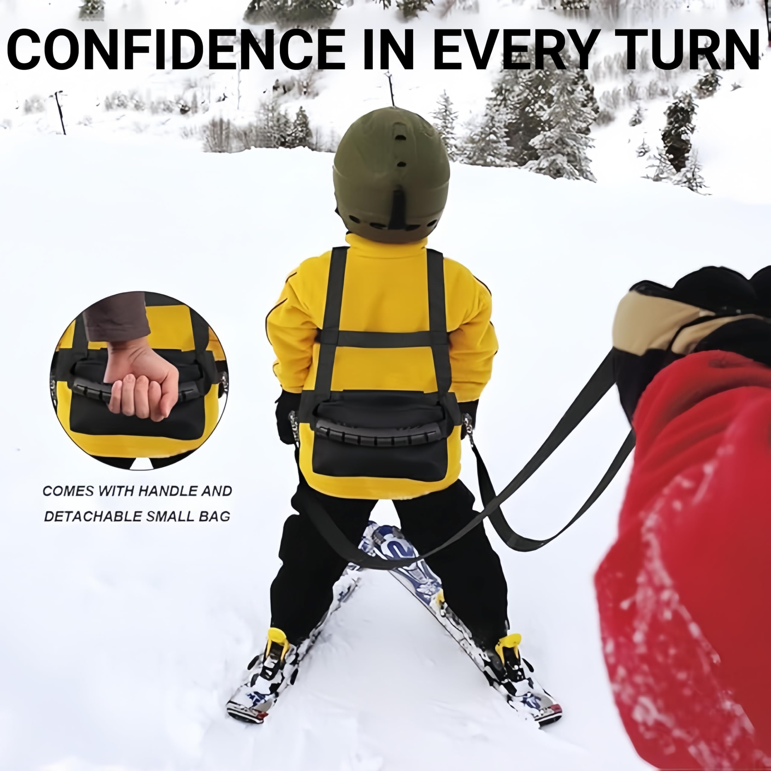 Imbracatura da Sci per Bambini con Guinzaglio, Ski Strap Imbracatura Sicurezza Bambini per sterzare e Imparare Il Controllo della velocità, per Sci, Pattinaggio e Altro