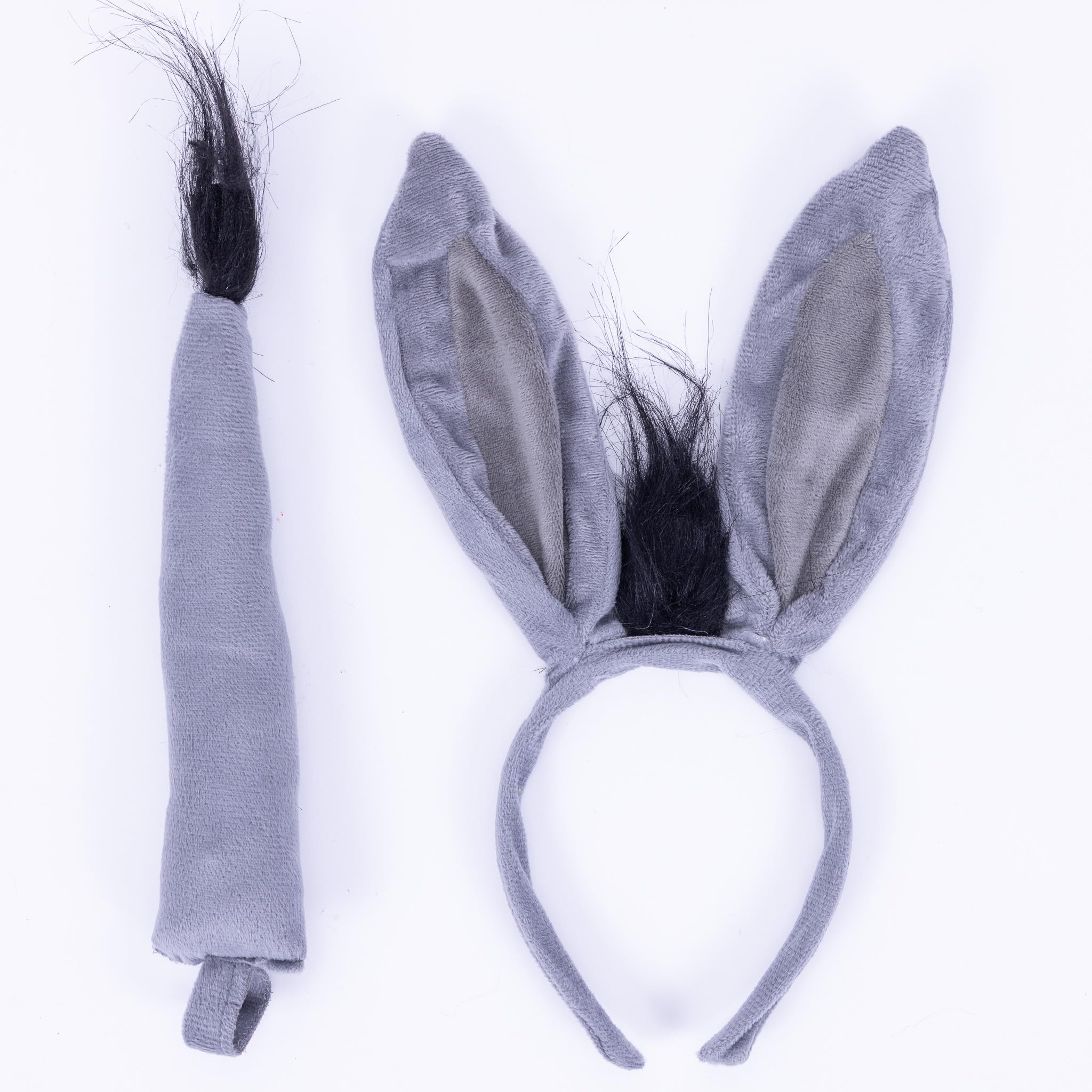 evelay Donkey Animal Ears and Tail Set Headband Fancy Dress Party Halloween Costume Book day Multi Animals Accessory ONE SIZE FITS ALL (DONKY) โ image 1