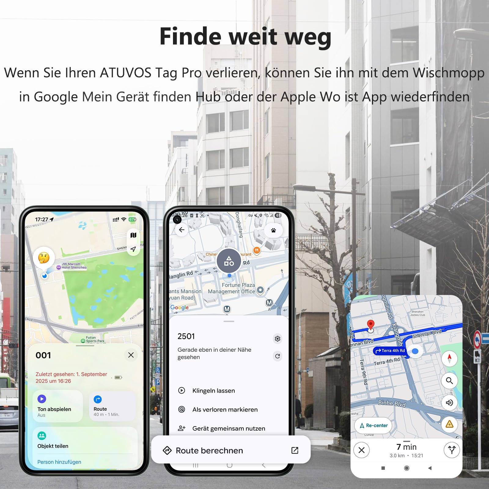 ATUVOS Smart Tag Pro Tracker für Android & iOS 4er Pack, Dual-System Schlüsselfinder kompatibel mit Google Mein Gerät Finden or Apple Wo ist? App, Smarttag Key Finder für Gepäck, Koffer.