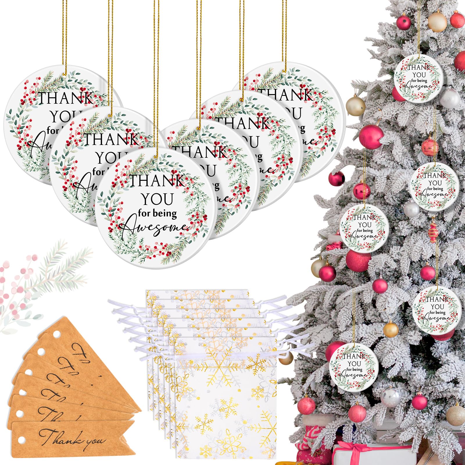 Décoration De Noël Thank You – Céramique – Cadeau Collègue 2024