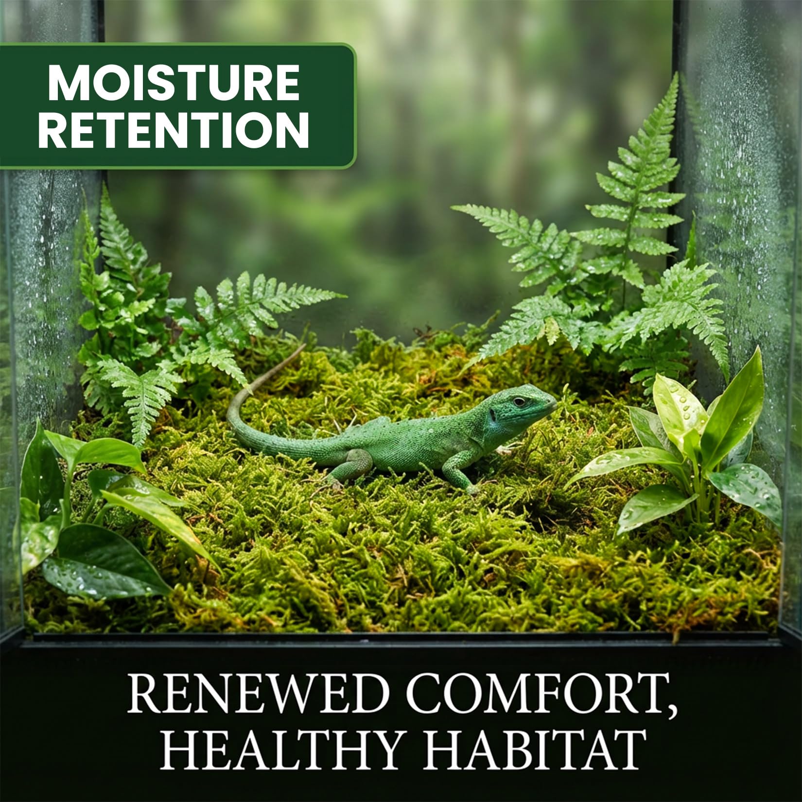 Sukh Sphagnum Moss for Reptiles - 3oz Terrarium Moss for Reptiles Peat Moss for Reptiles Orchid Plants Reptile Habitat Bedding Moss for Snakes Turtle Frog Gecko and Other Reptiles Substrate