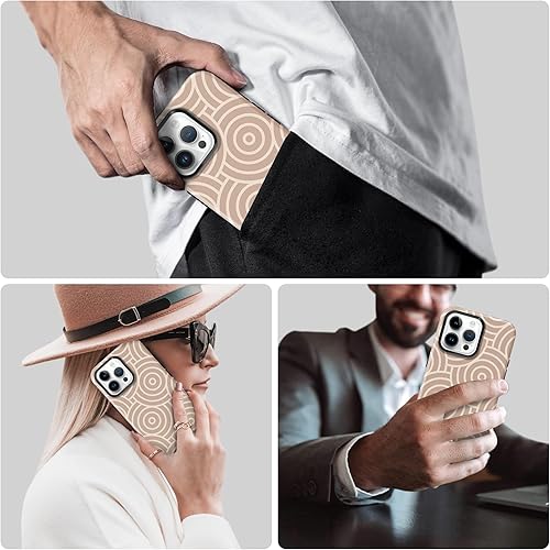 Miniatura 2 de Funda magnética de cuero vegano para iPhone 15 Pro Max con carga inalámbrica, compatible con MagSafe, botones de metal, funda protectora a prueba de